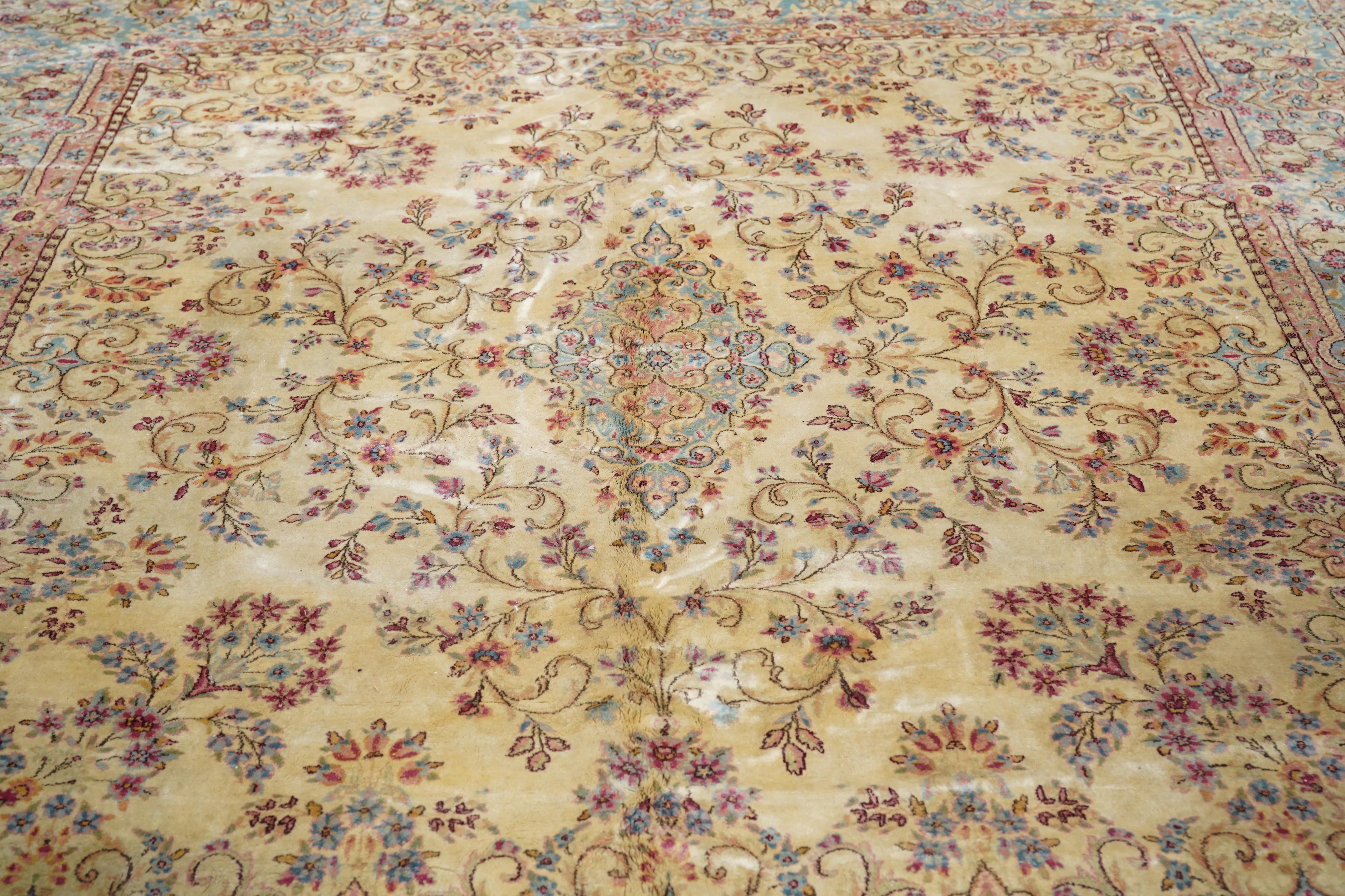 Vintage Persisch Kerman Teppich 10'0