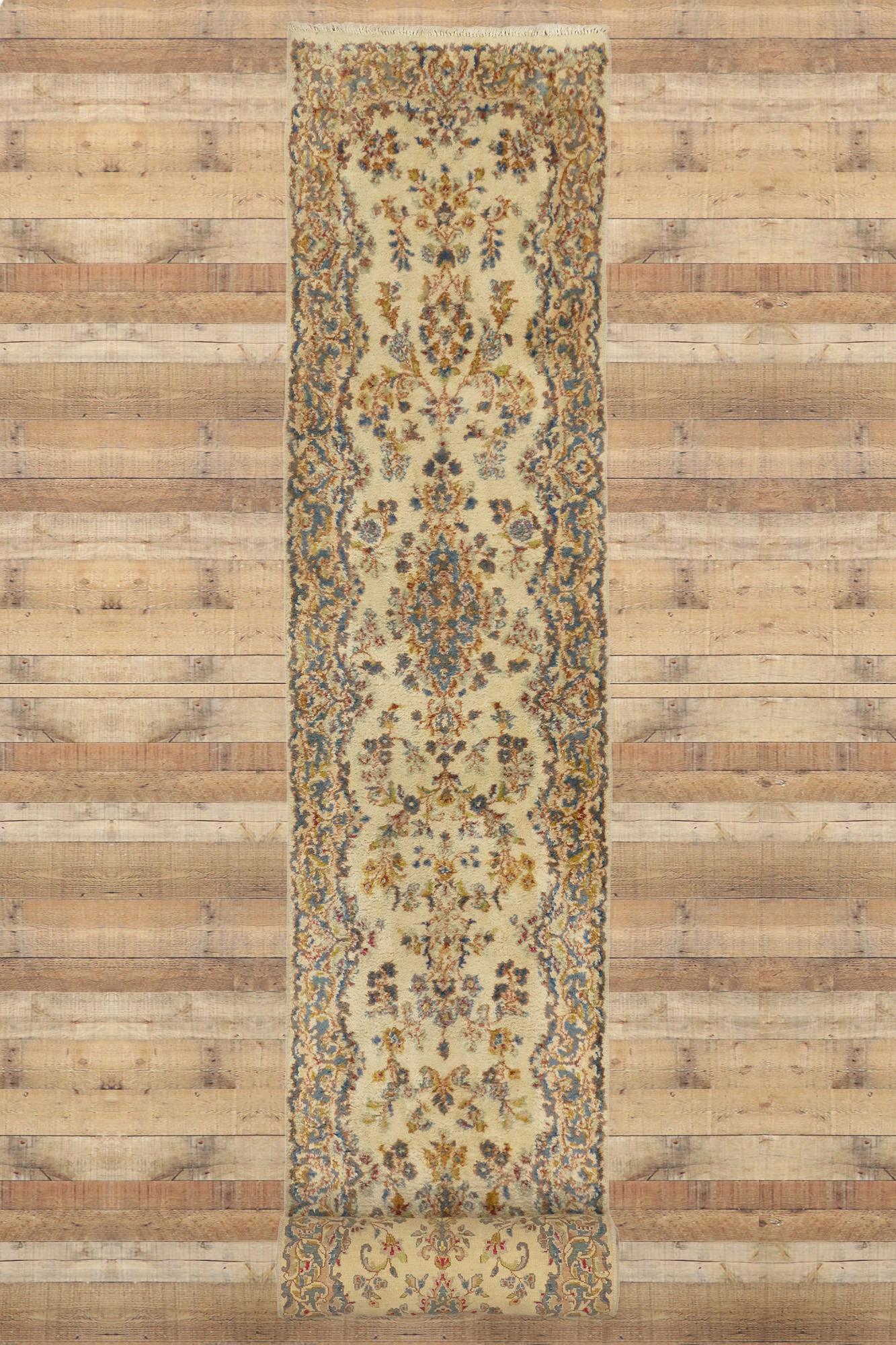 Vintage Persian Kerman Rug Carpet Runner, 02'06 x 19'03 For Sale 3