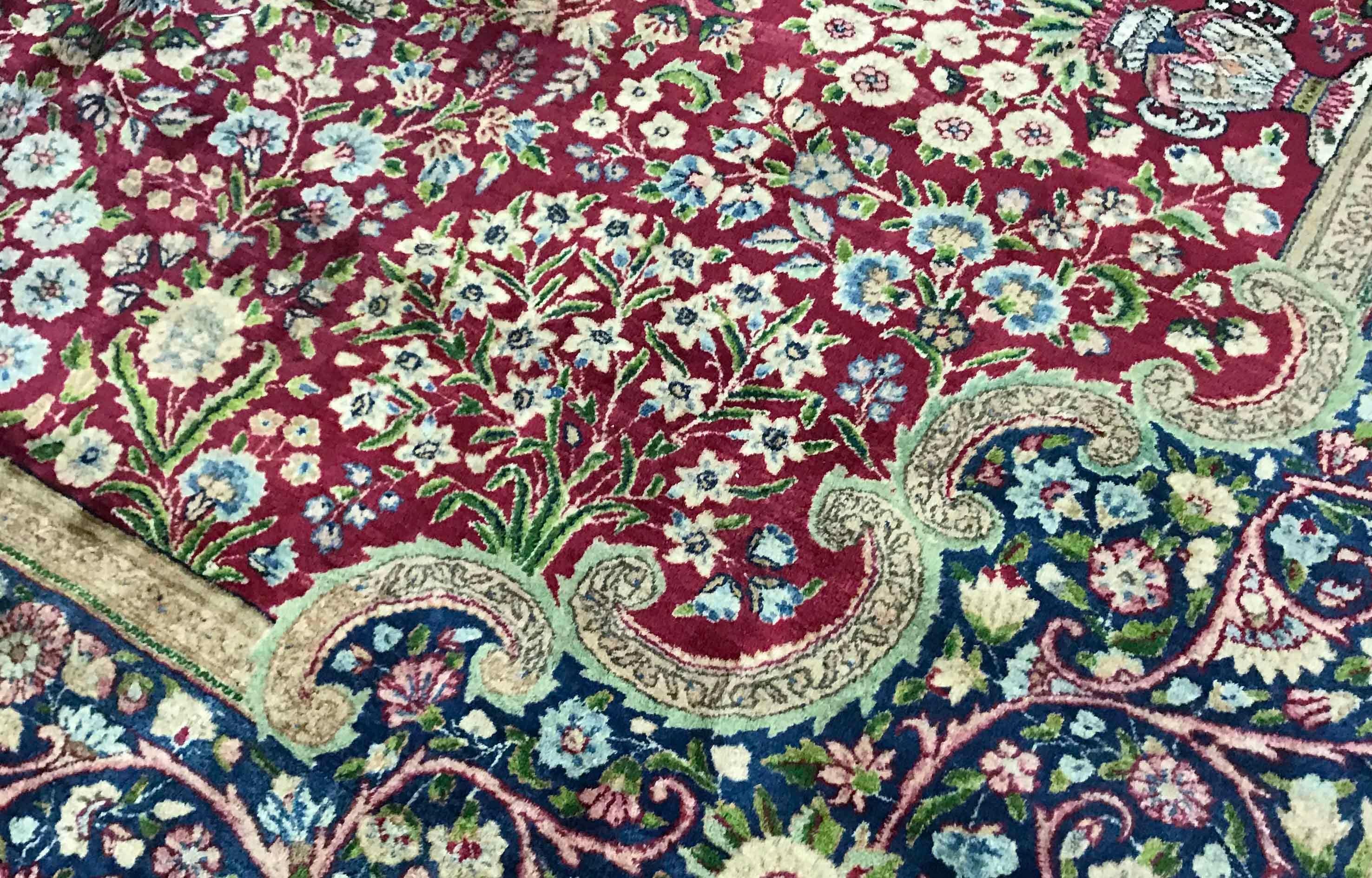 Vintage Persian Kerman rug, circa 1940. This beautiful 1940s Kerman has all the elements that make rugs from this area of Persia so popular. The color combinations combined with the amazing intricate detail creates a true masterpiece of the weaver's