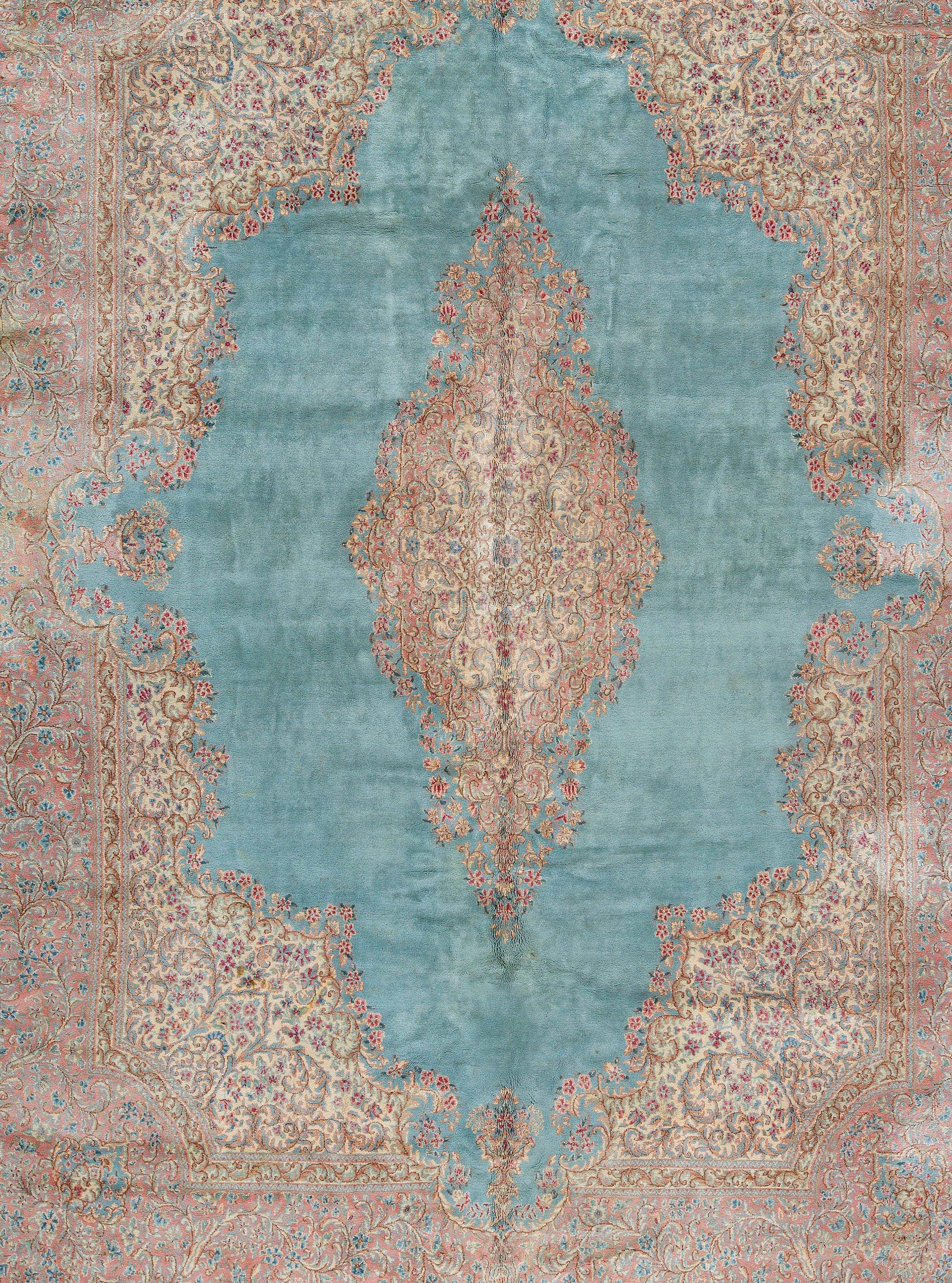 Kirman Vintage Persian Kerman Rug, circa 1940 For Sale