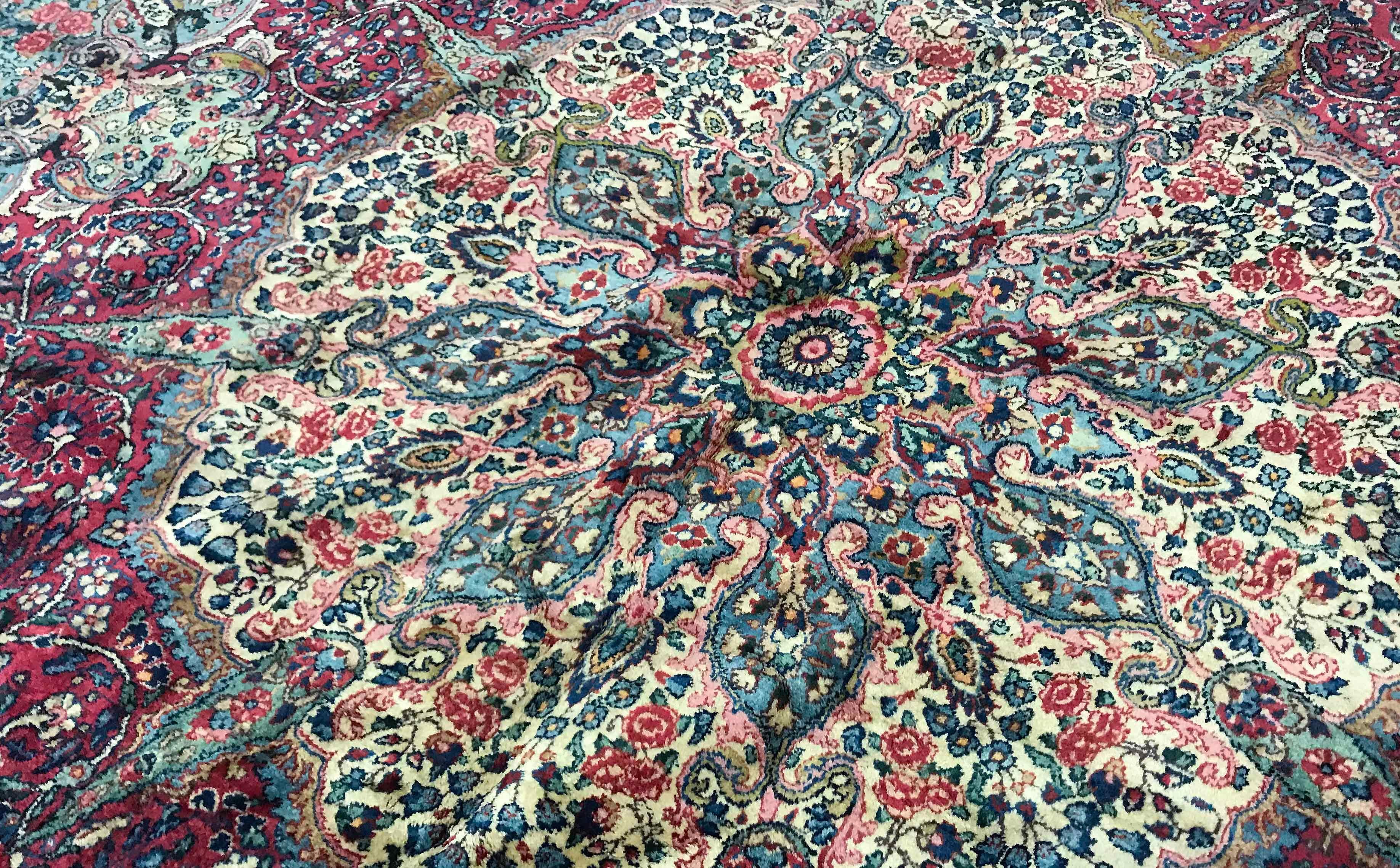 Kirman Vintage Persian Kerman Rug, circa 1940 For Sale