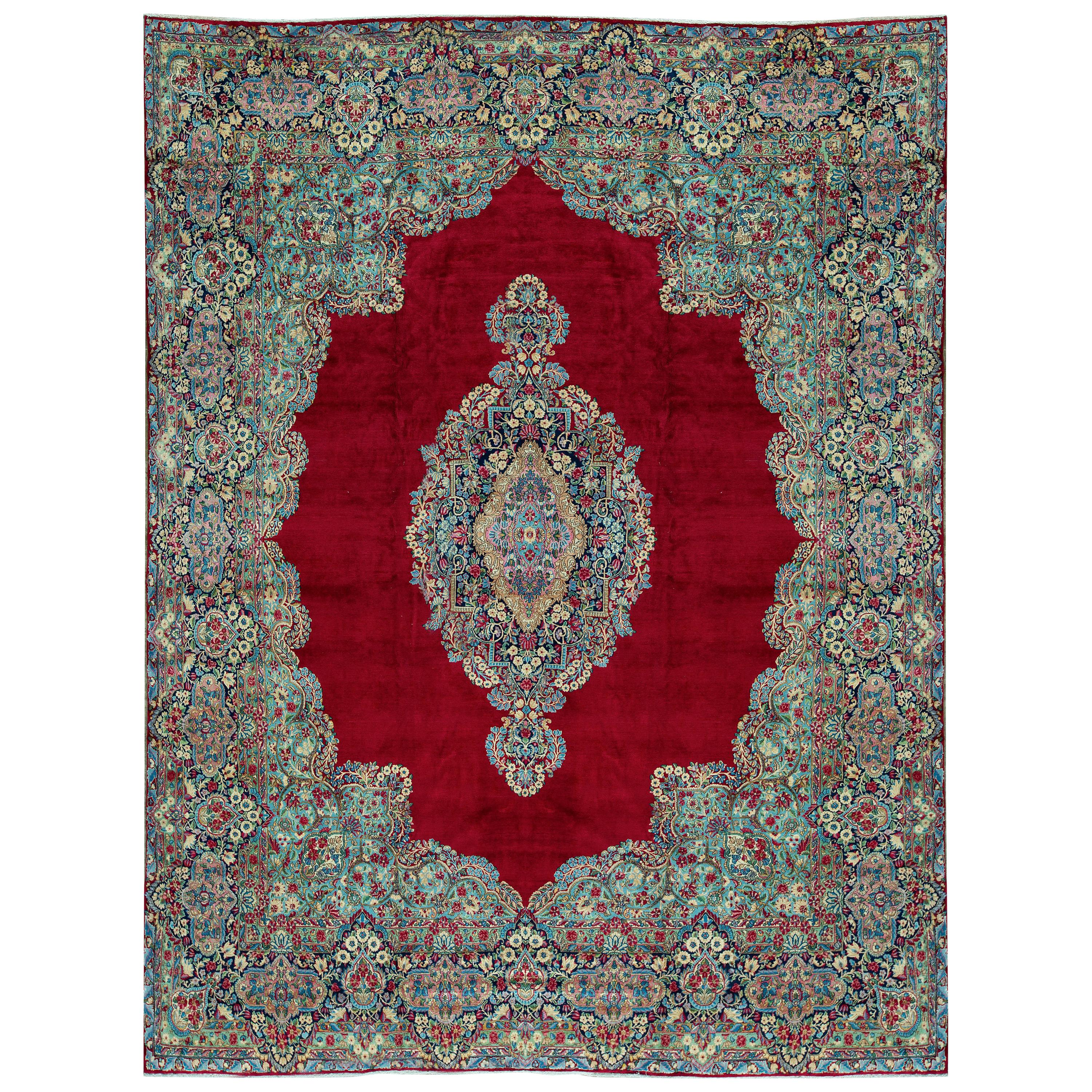 Vintage Persian Kerman Rug, circa 1940 For Sale