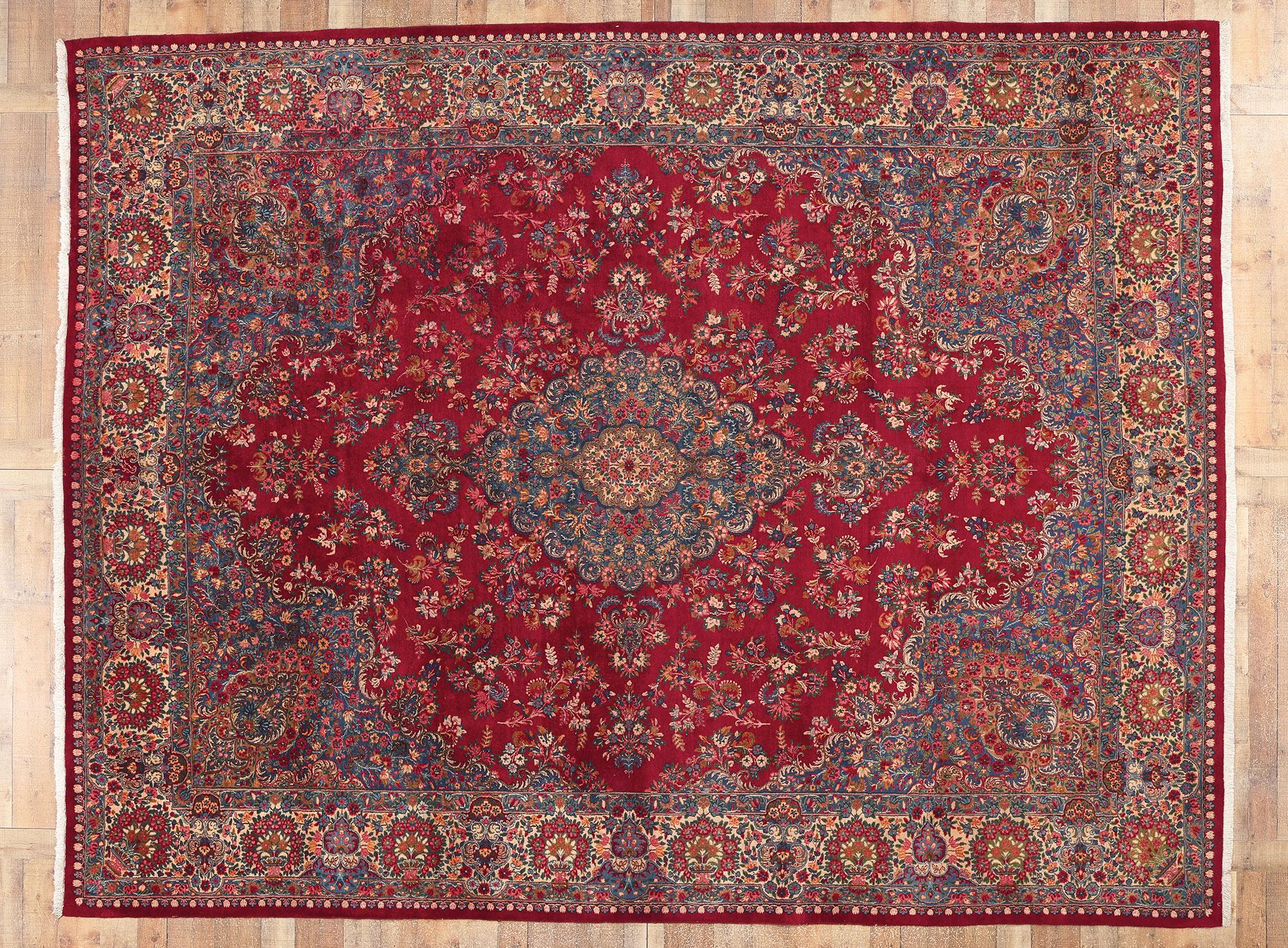 Klassischer persischer Kerman-Teppich, Classic Elegance trifft auf königlichen Charme im Angebot 1