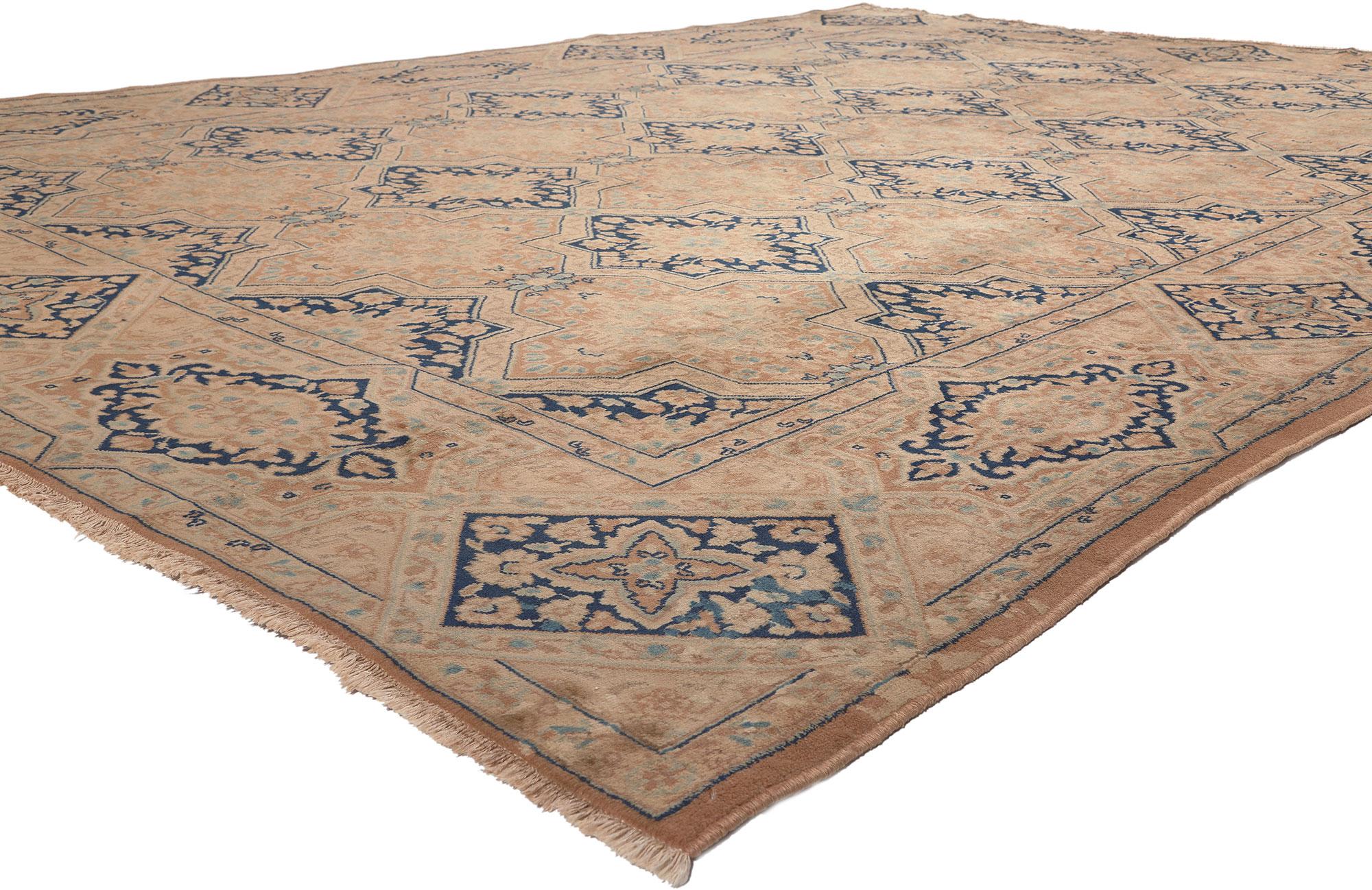 76298 Vintage Persian Kerman Rug, 09'06 x 13'00.
Enchanging elegance meets tantalizing tessellation in this vintage. Persian Kerman rug. The stylish levels of complexity and earthy colors woven into this piece work together creating a soft and