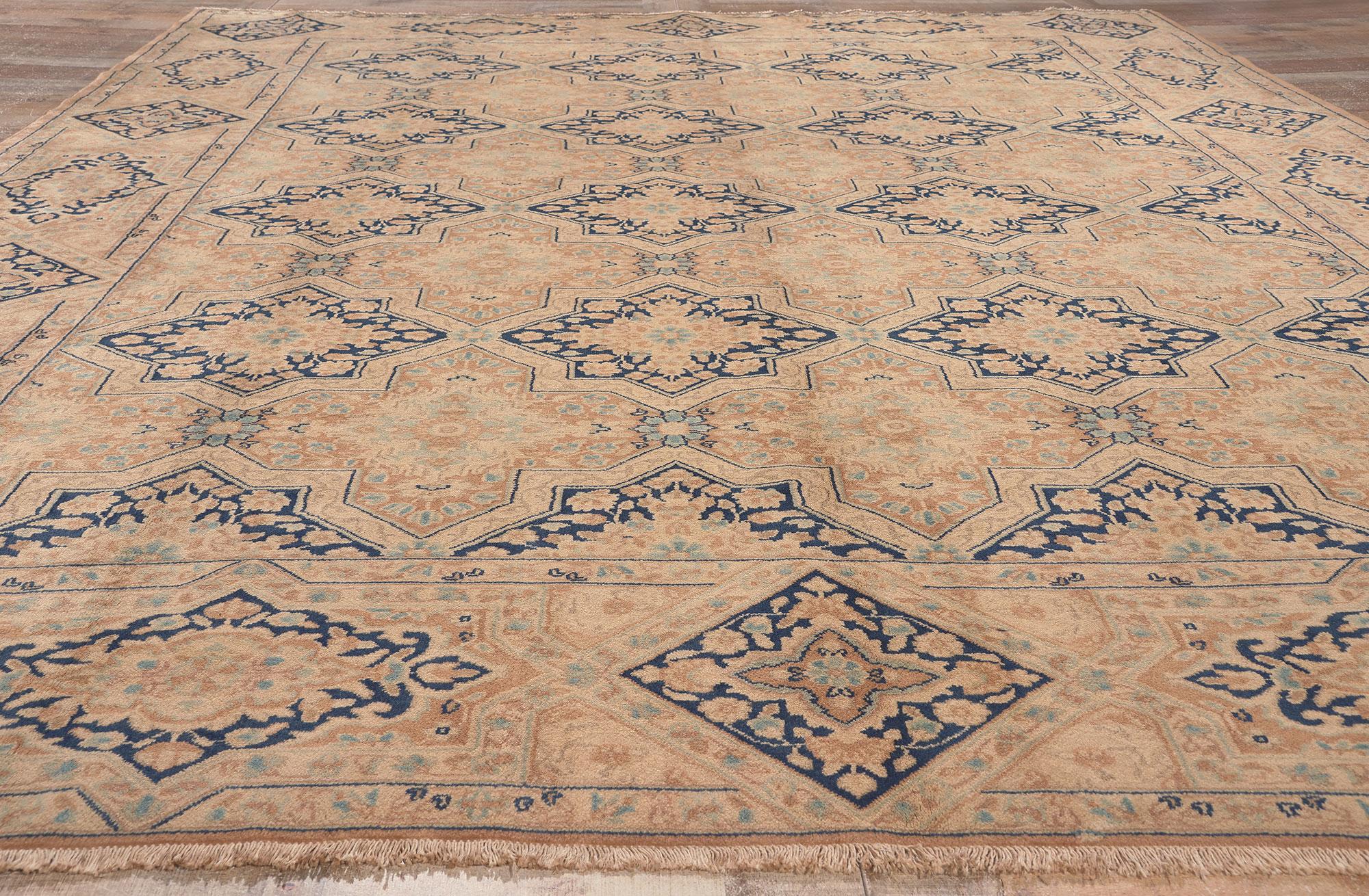 Vintage Persian Kerman Rug, Enchanting Elegance Meets Tantalizing Tessellation For Sale 1