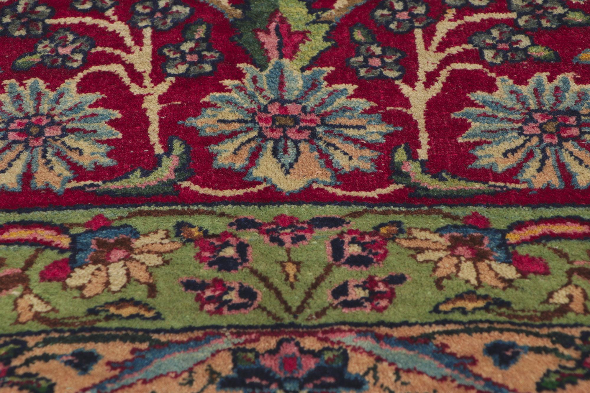 Wool Vintage Persian Kerman Rug For Sale