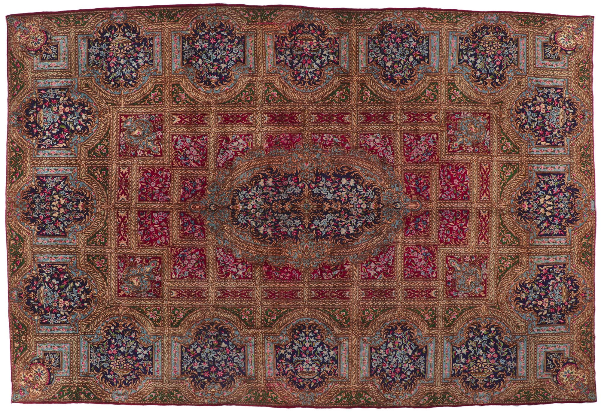 Persischer Kerman-Teppich im französischen Dekadent-Stil, Hotel-Lobby-Stil im Angebot 3