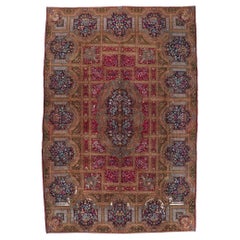 Tapis persan vintage de l'hôtel Kerman, taille de salon, style français décadent