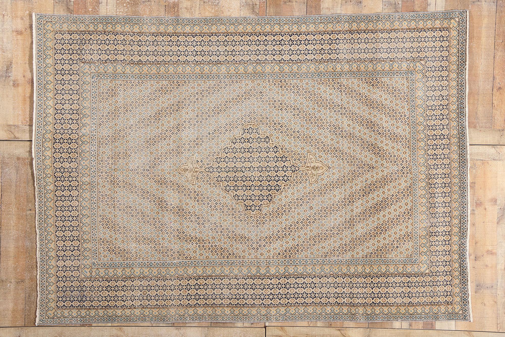 Tappeto persiano Kerman del 1950 con stile rustico moderno in vendita 1