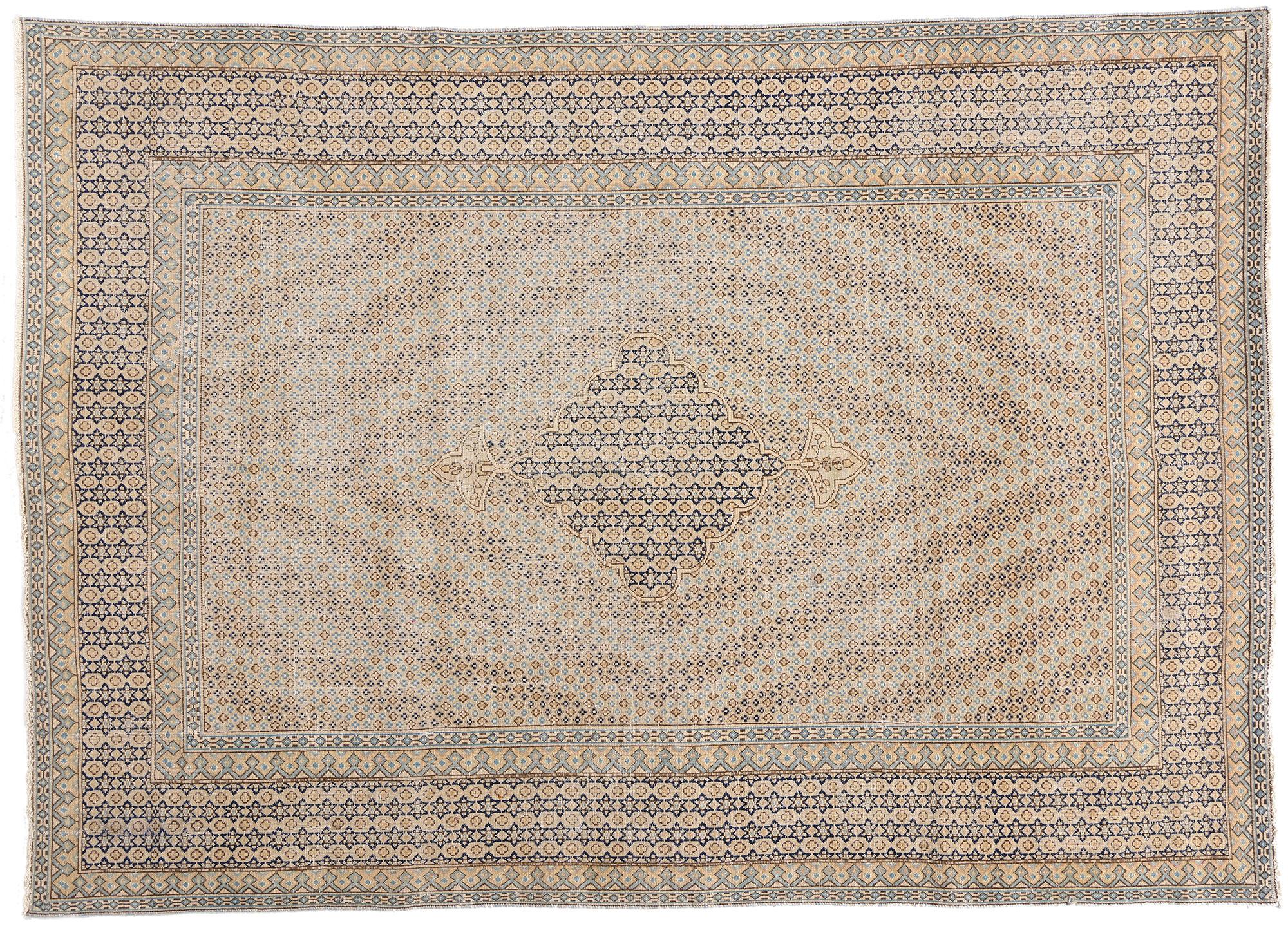 Tappeto persiano Kerman del 1950 con stile rustico moderno in vendita 2