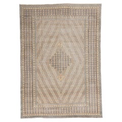 Tappeto persiano Kerman del 1950 con stile rustico moderno
