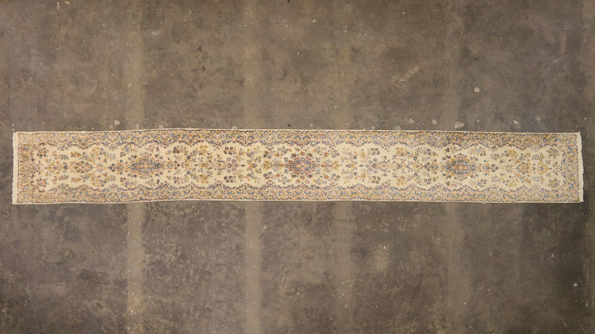 Vintage Persian Kerman Rug Carpet Runner, 02'06 x 19'03 For Sale 6