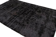 Vintage Persian Rug in Black and Ice Blue Tones, From Rug & Kilim