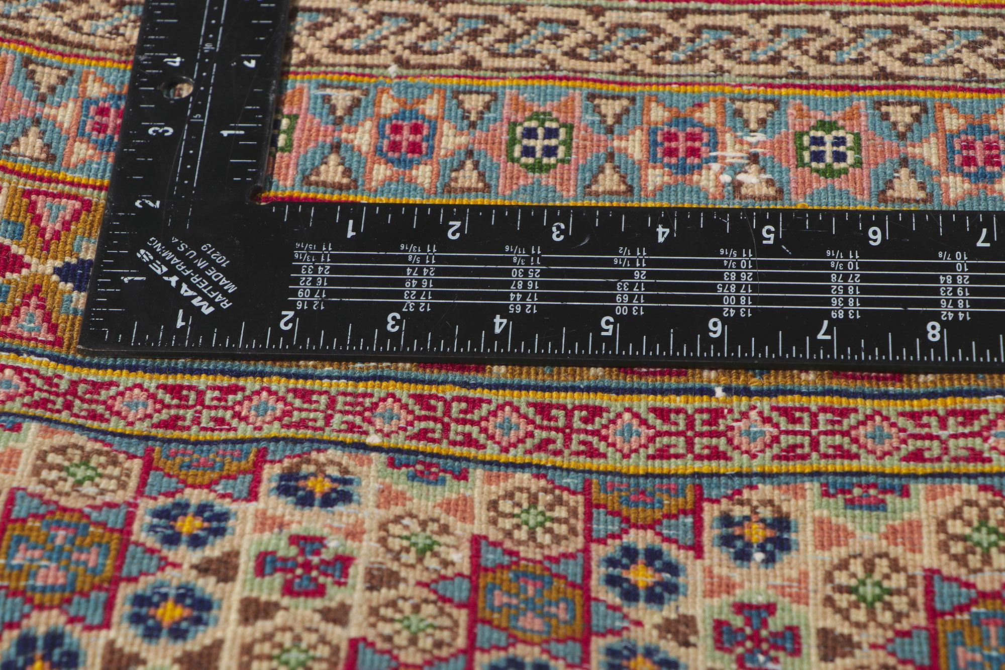Hand-Knotted Vintage Persian Kerman Rug with Khatamkari Design For Sale