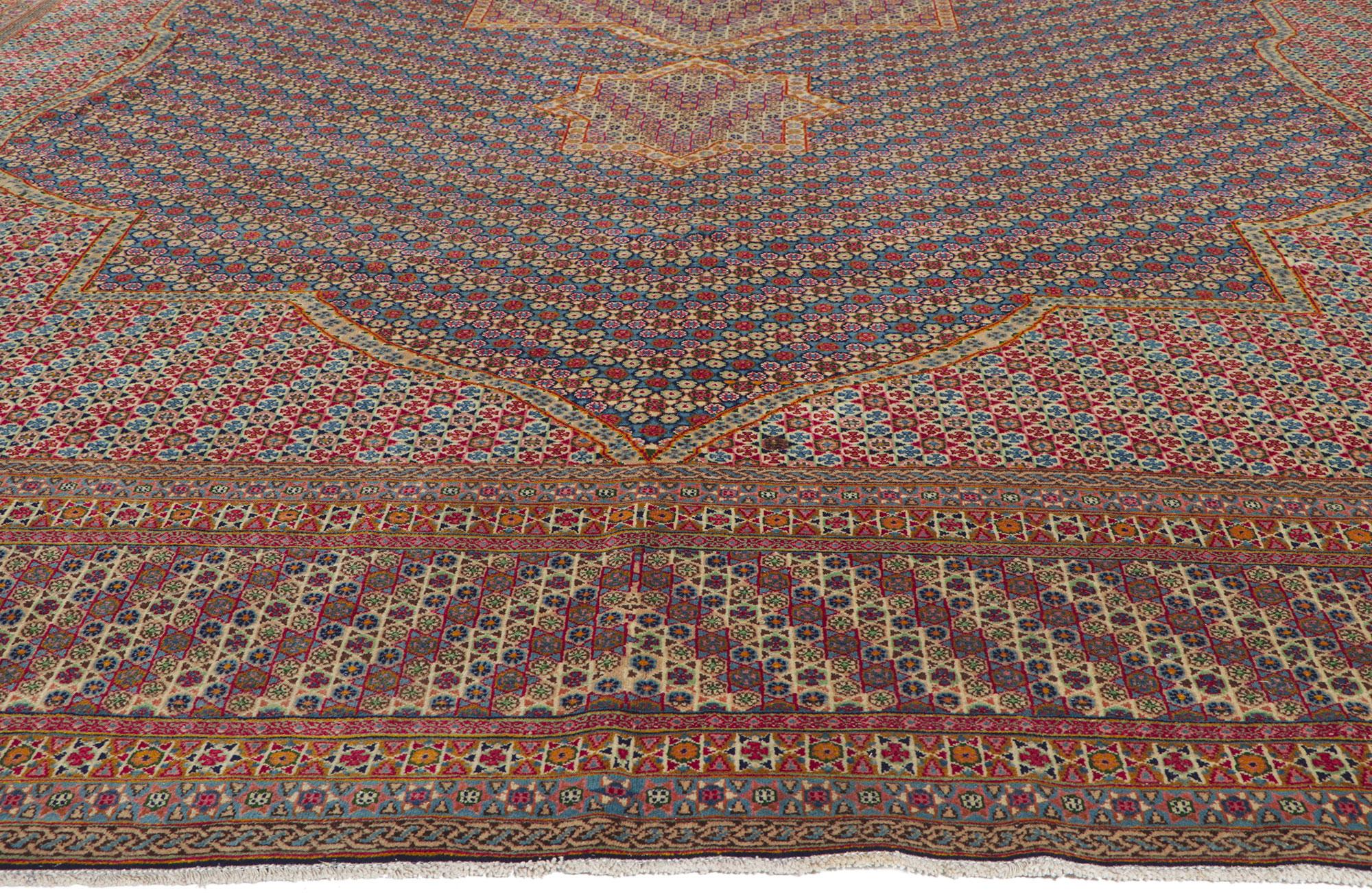20th Century Vintage Persian Kerman Rug with Khatamkari Design For Sale