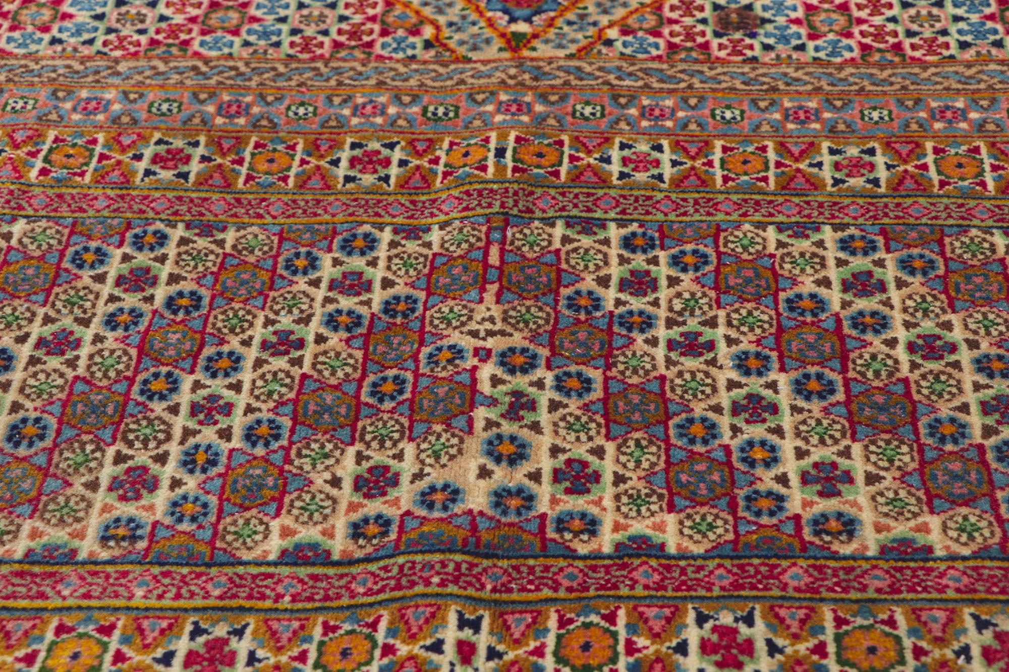 Wool Vintage Persian Kerman Rug with Khatamkari Design For Sale