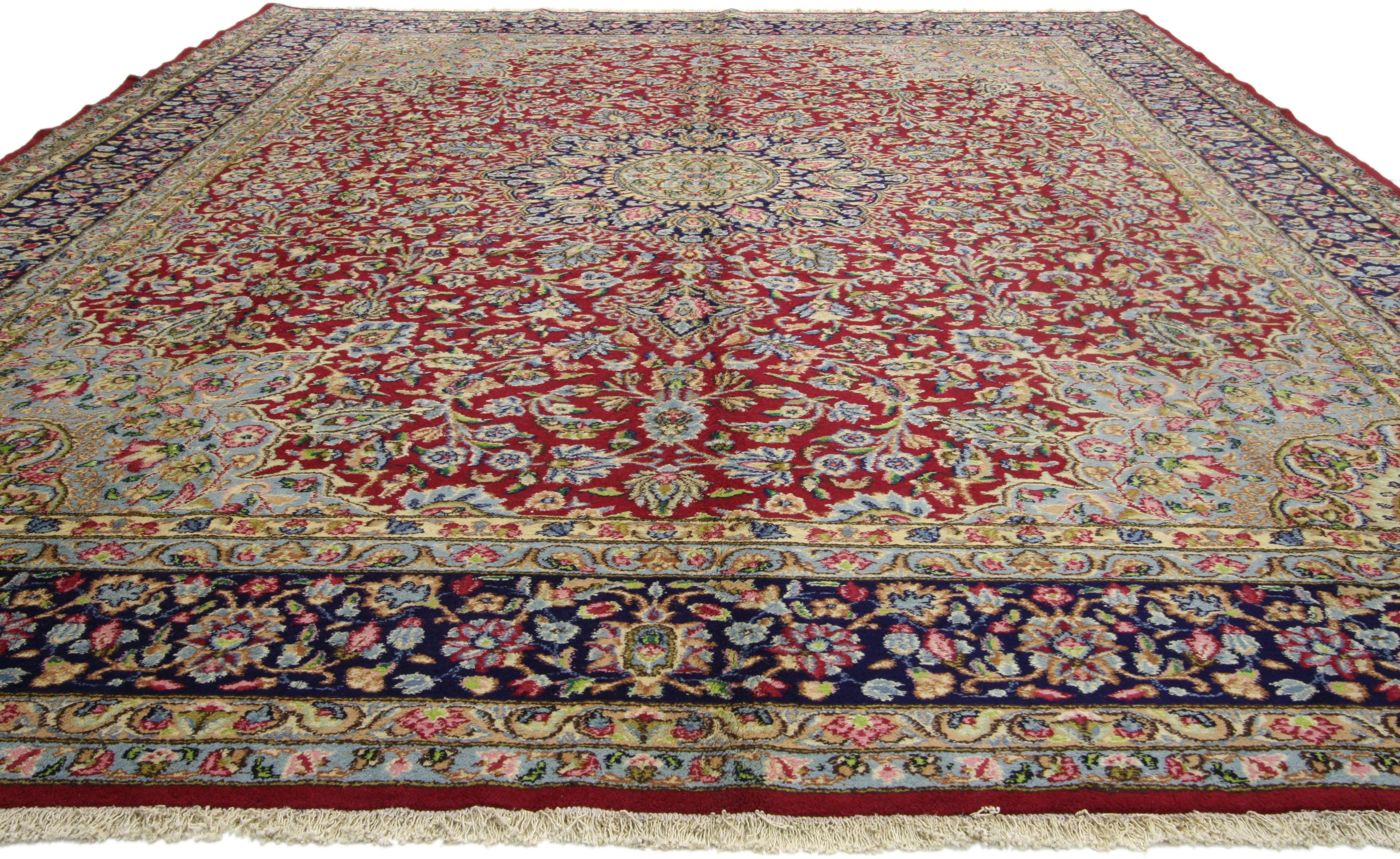 Hand-Knotted Vintage Persian Kerman Rug with Old World French Victorian Style, Kirman Rug
