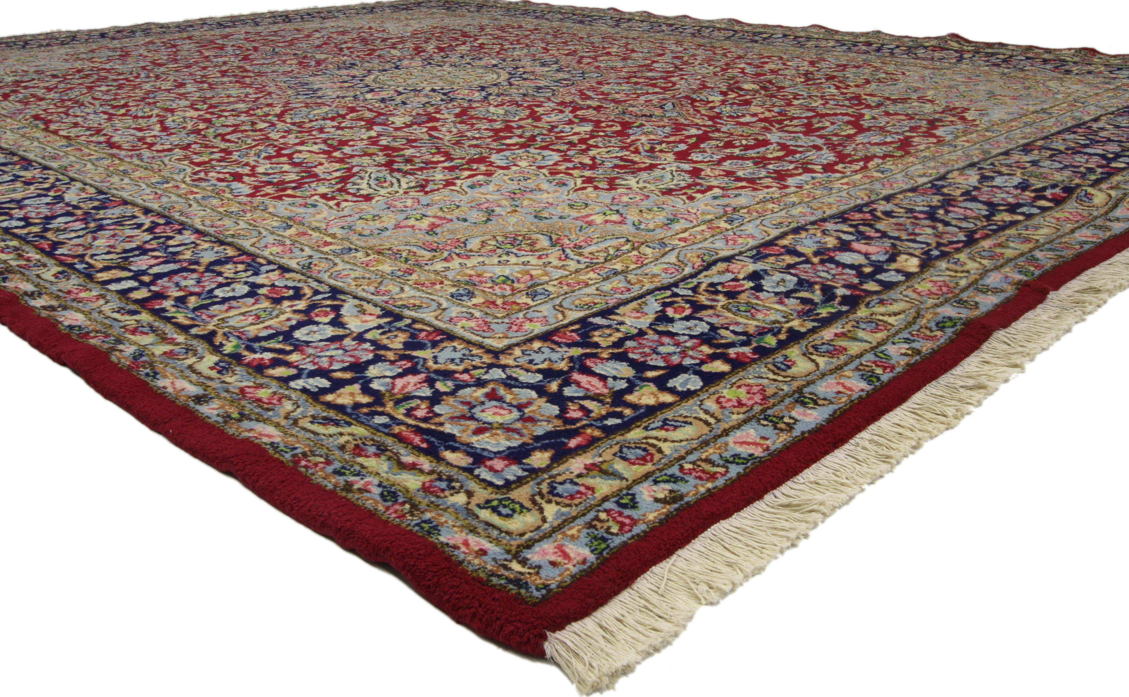 Vintage Persian Kerman Rug with Old World French Victorian Style, Kirman Rug In Good Condition In Dallas, TX