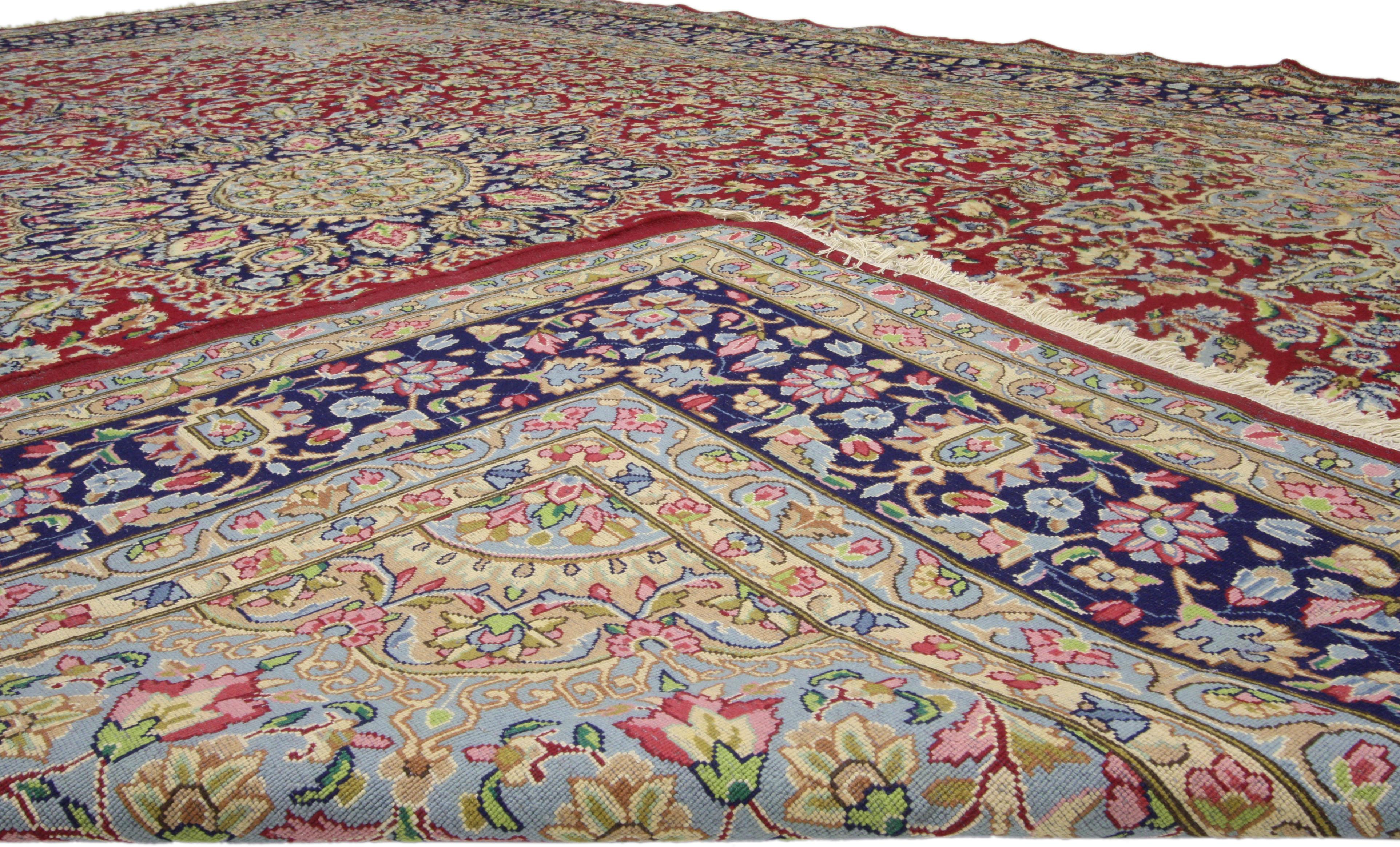 20th Century Vintage Persian Kerman Rug with Old World French Victorian Style, Kirman Rug