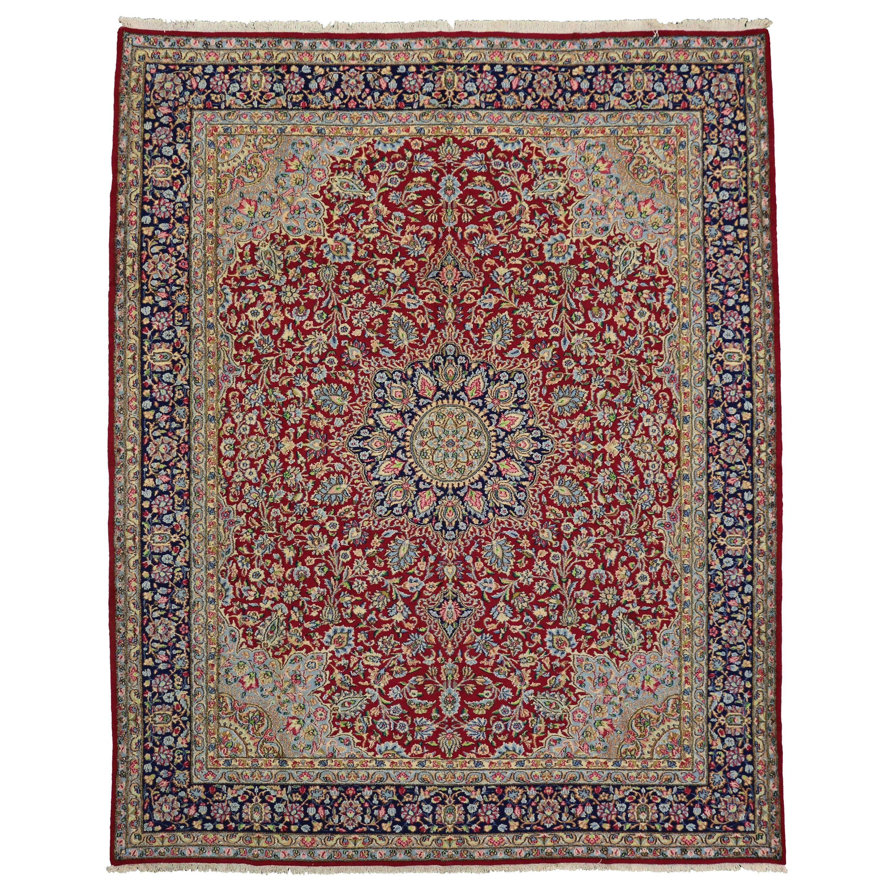 Vintage Persian Kerman Rug with Old World French Victorian Style, Kirman Rug