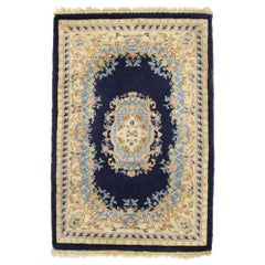 Vintage Persian Kerman Scatter Rug with Romantic English Country Cottage Style