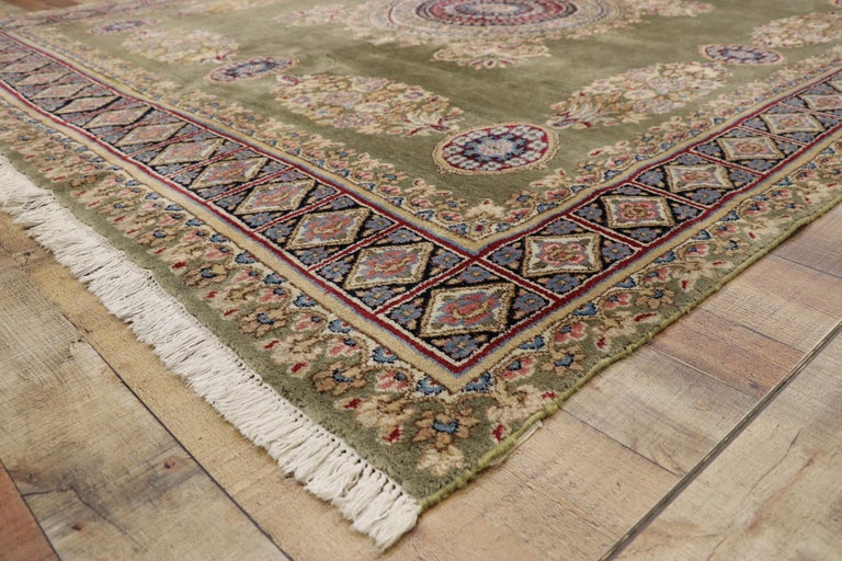 Elizabethan Rug Vintage Persian Kerman Square Area Rug with Elizabethan and Georgian ...