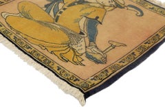 Vintage Persian Khamseh Pictorial Rug with Dervish Scene, Persian Wall Hanging