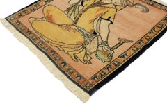 Vintage Persian Khamseh Pictorial Rug with Dervish Scene, Persian Wall Hanging