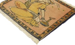 Vintage Persian Khamseh Pictorial Rug with Dervish Scene, Persian Wall Hanging