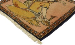 Vintage Persian Khamseh Pictorial Rug with Dervish Scene, Persian Wall Hanging