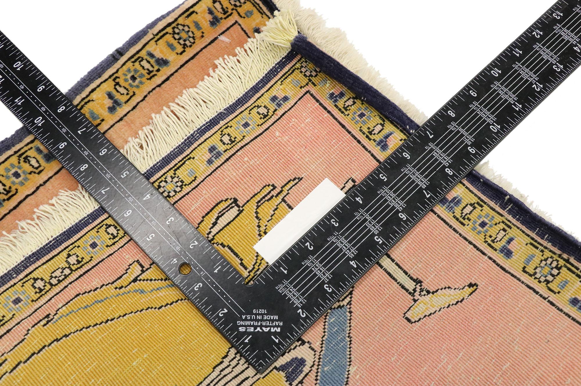 Vintage Persischer Khamseh-Bilderteppich mit Dervish-Szene, Persischer Wandbehang (Handgeknüpft) im Angebot
