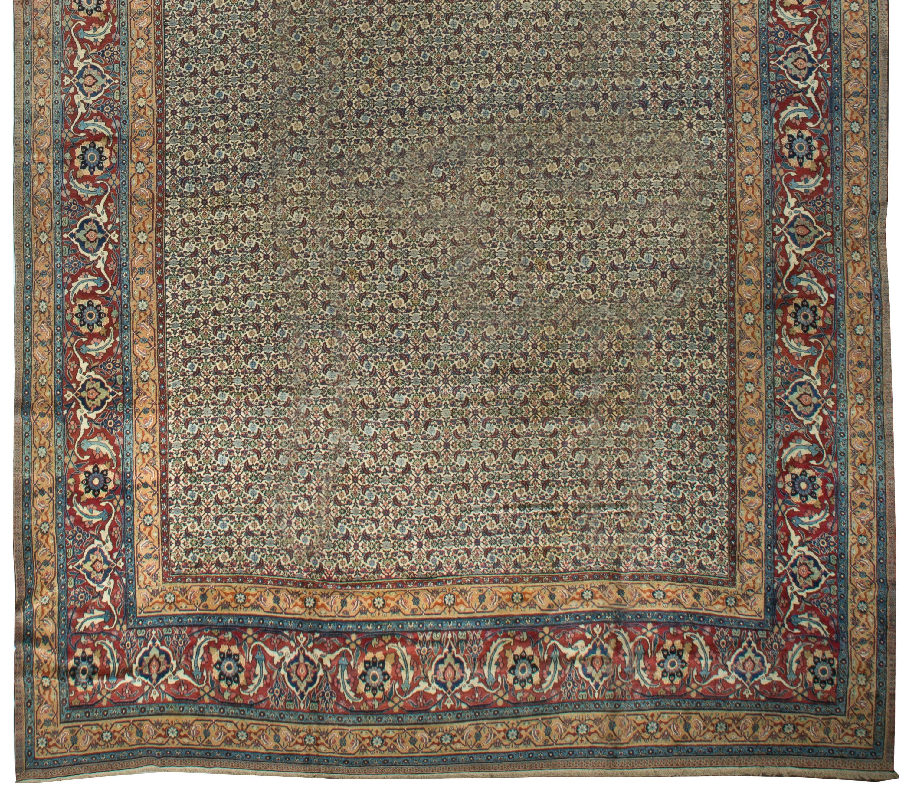 Early 20th Century Oversize Vintage Persian Khorassan Rug, circa 1920 16' x 26'2 For Sale