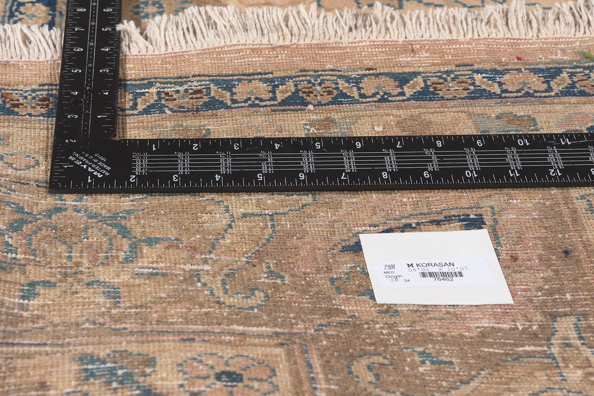 Wool Vintage Persian Khorassan Rug, Georgian Style Meets Bespoke Bridgerton Vibes For Sale
