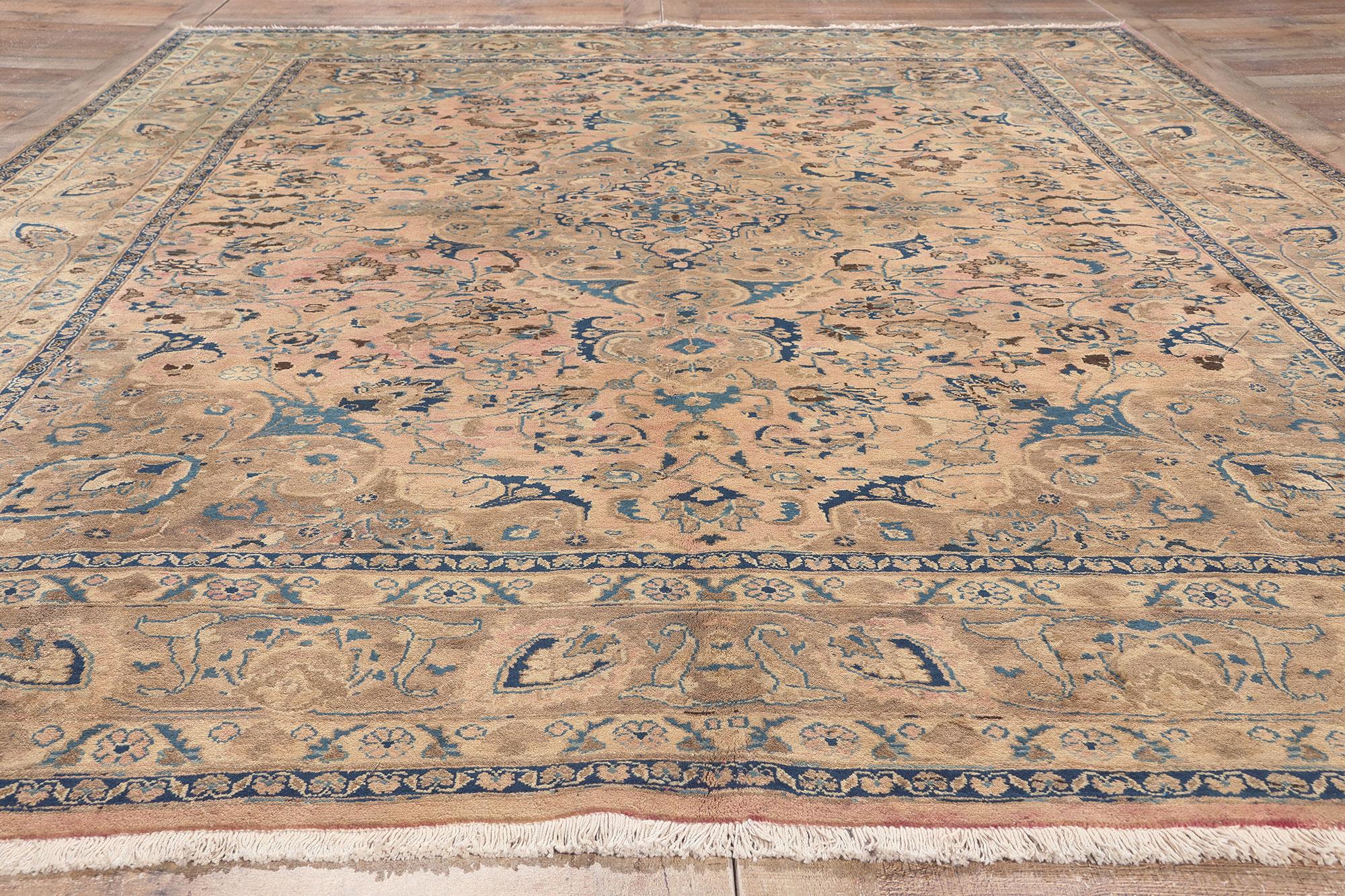 Alfombra Persa Vintage Khorassan con Estilo Georgiano Cottage en venta 1
