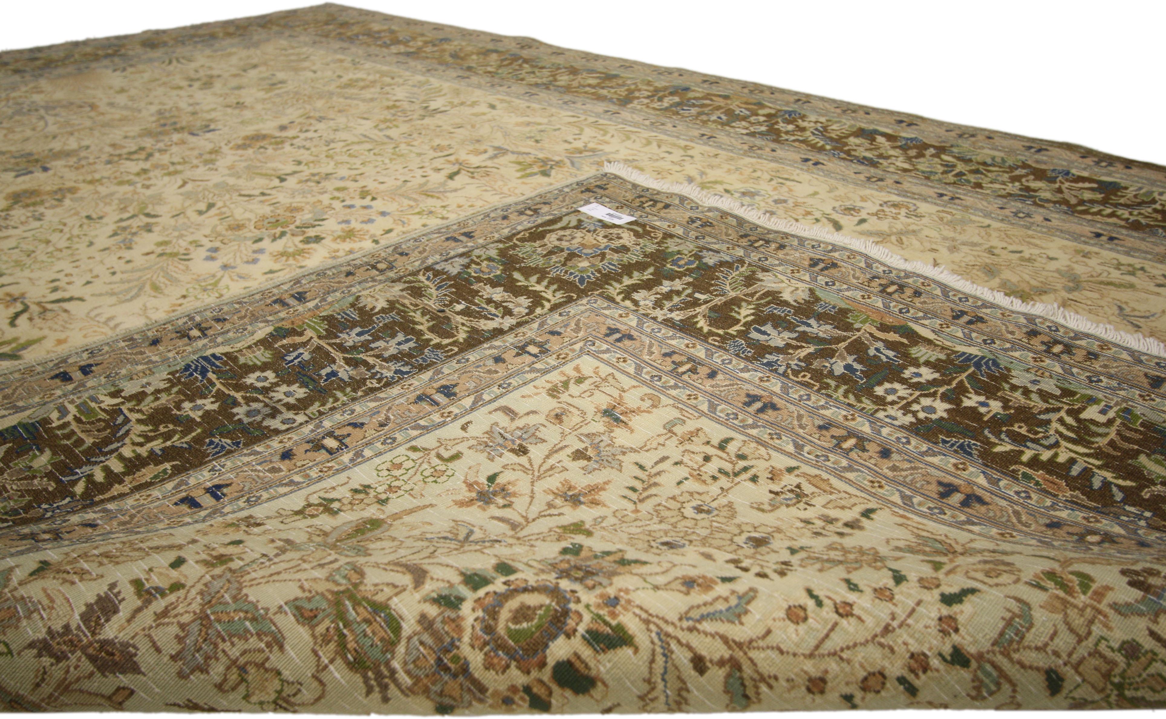 Hand-Knotted Vintage Persian Khorassan Area Rug with Traditional Style For Sale