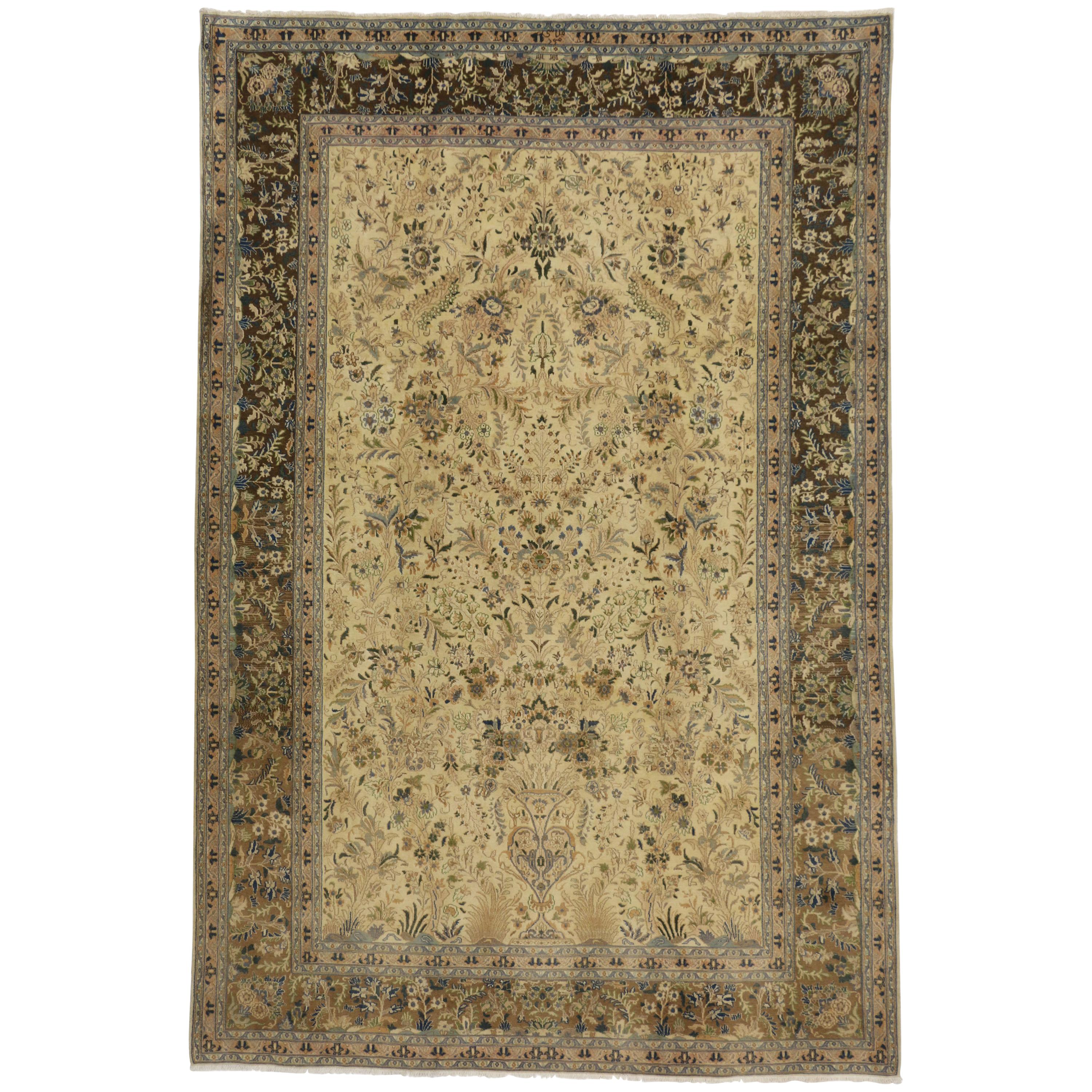 Vintage Persian Khorassan Area Rug with Traditional Style For Sale