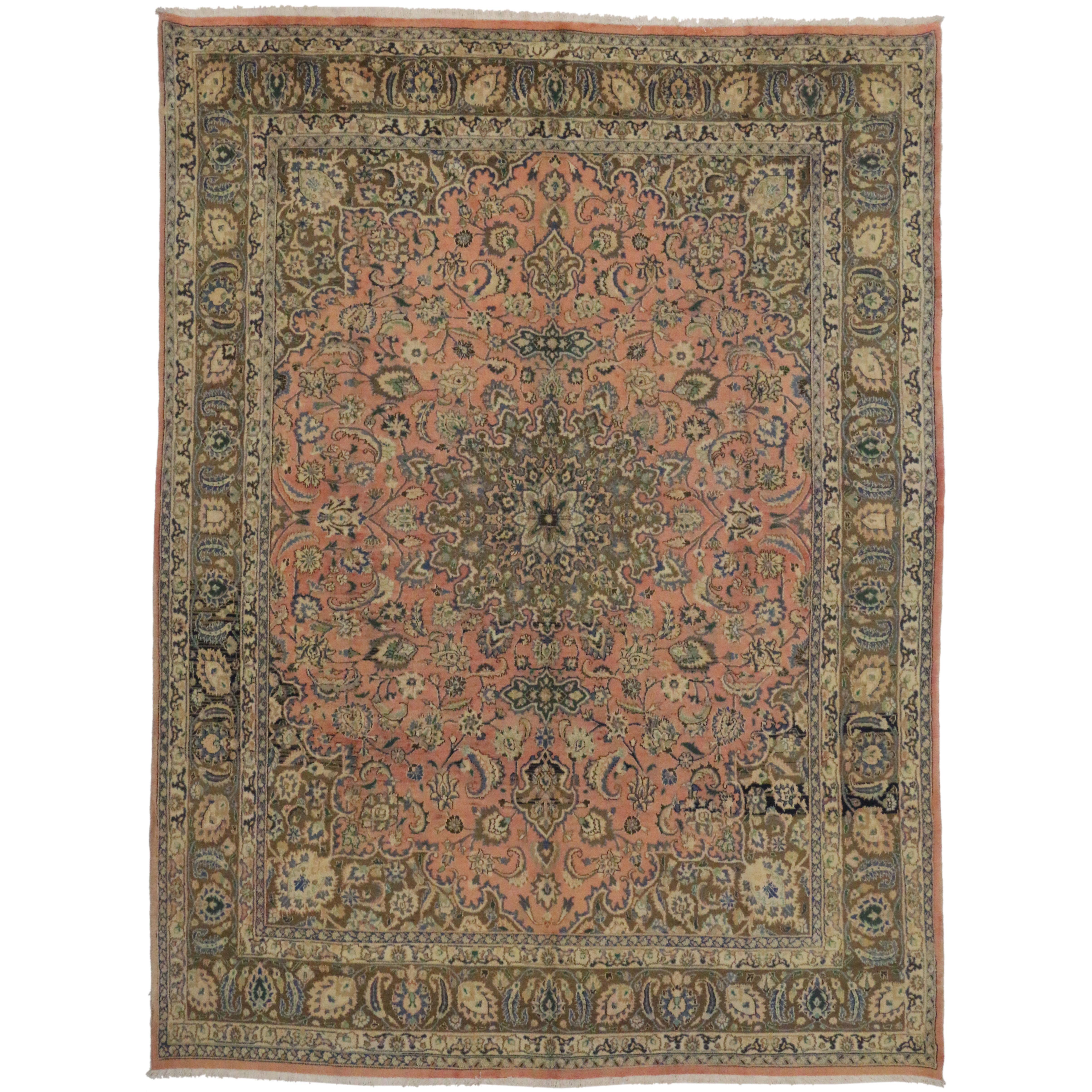 Vintage Persian Khorassan Area Rug with Traditional Style For Sale