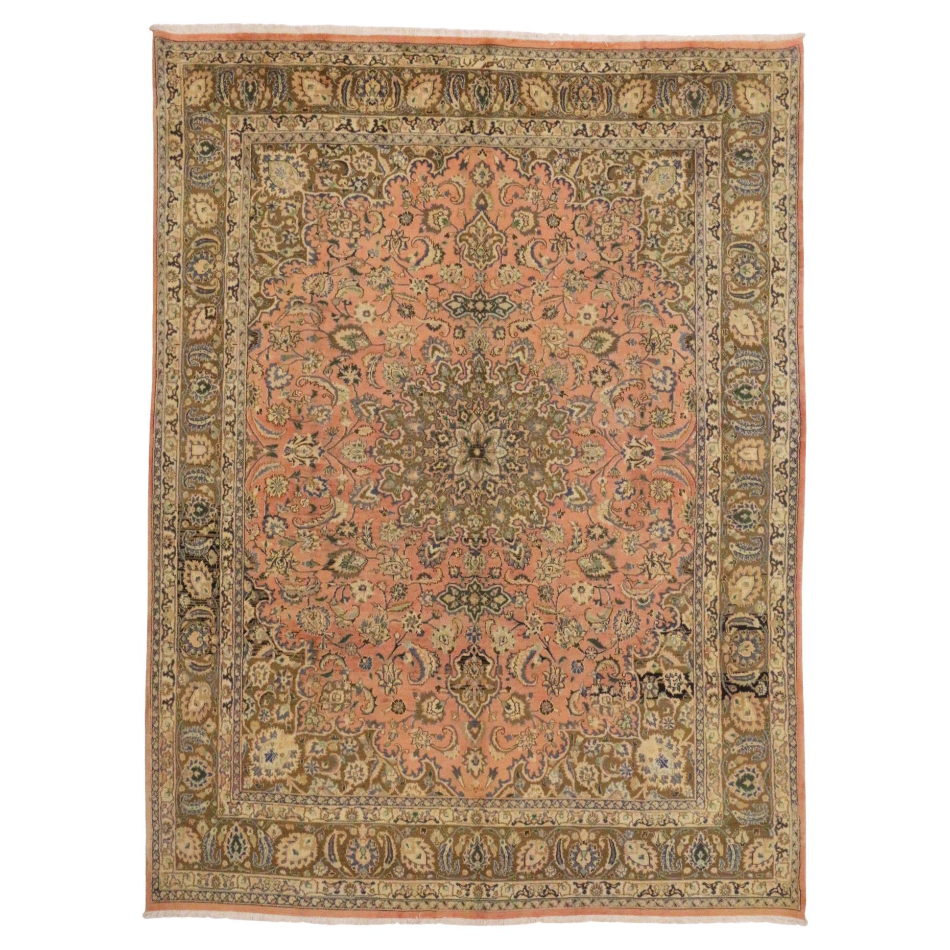 Vintage Persian Khorassan Area Rug with Traditional Style