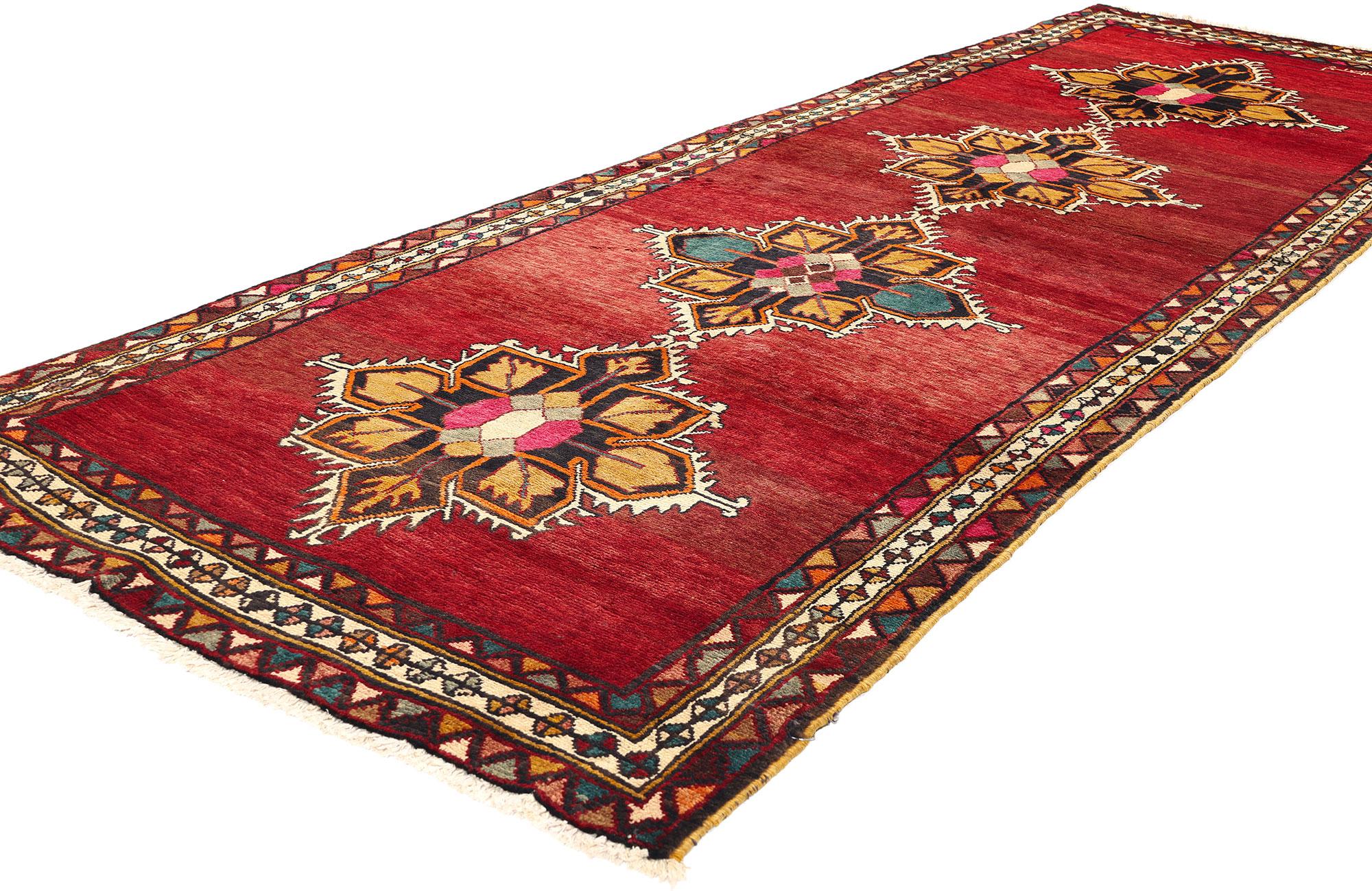 76481 Vintage Persian Khorassan Rug Runner, 03'09 x 11'07. Persian Khorassan carpet runners, originating from the Khorasan region of Iran, represent a pinnacle of traditional handwoven craftsmanship, renowned globally for their exceptional quality