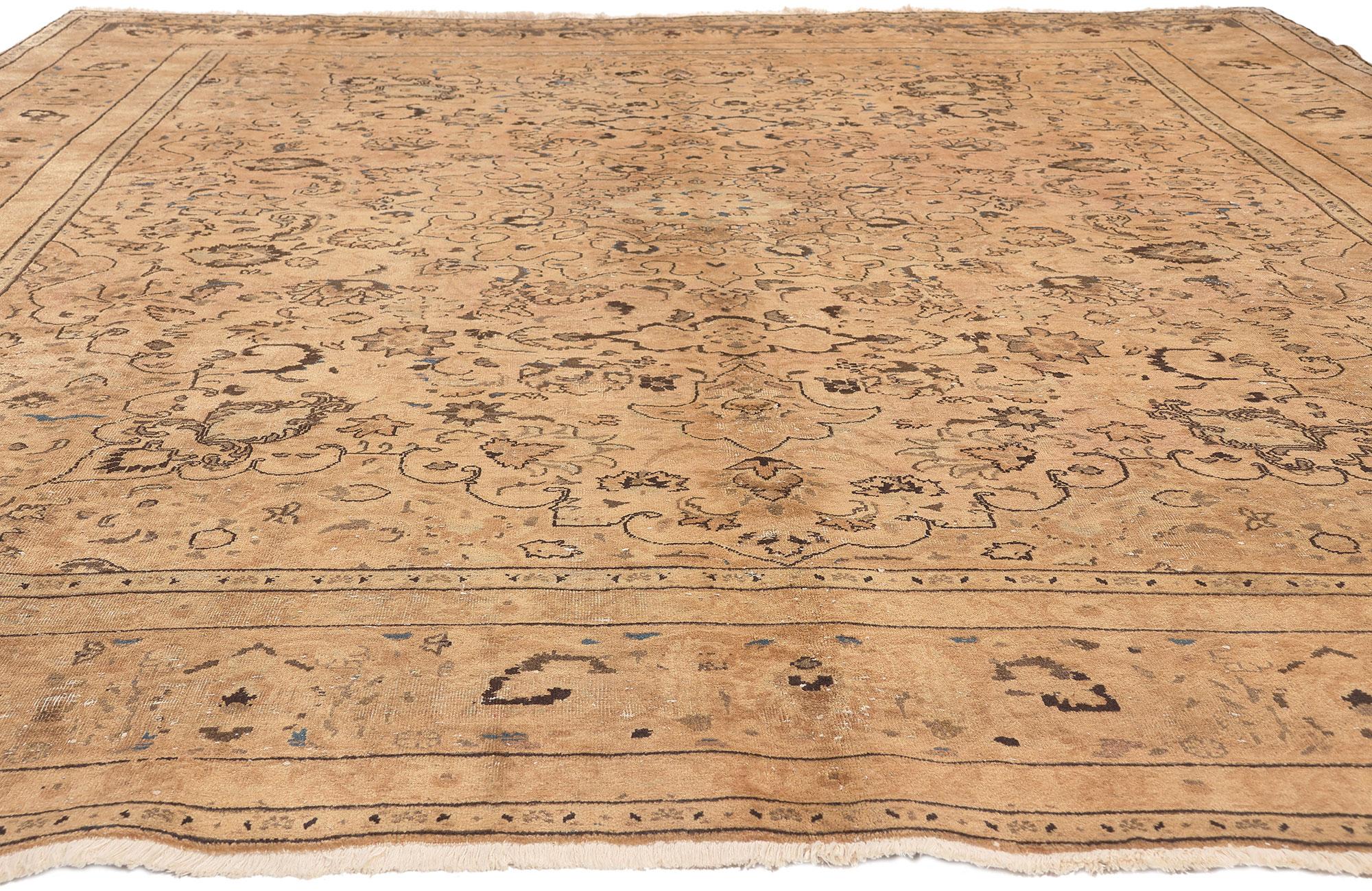 Hand-Knotted Vintage Persian Khorassan Rug, Relaxed Elegance Meets Traditional Sensibility For Sale