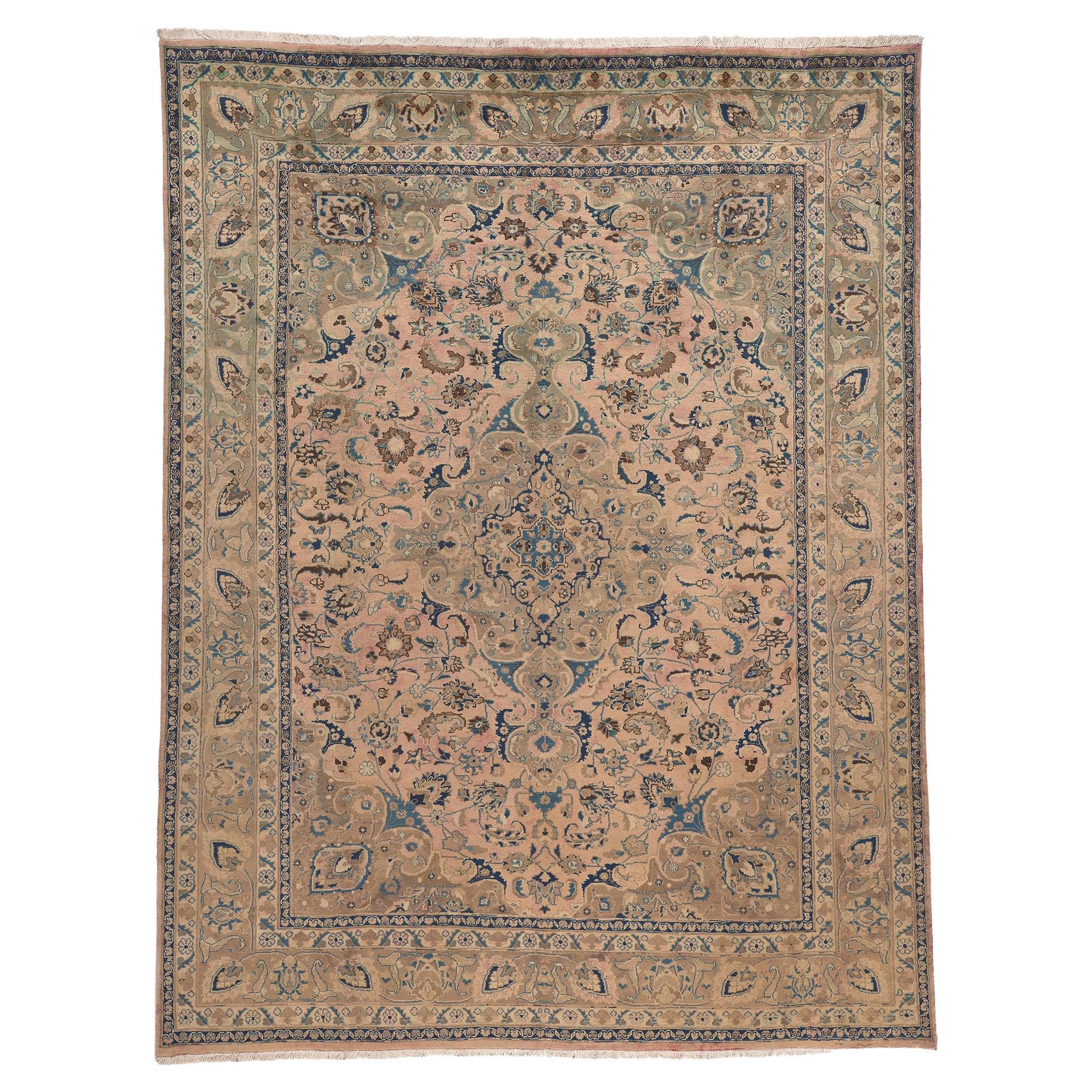 Tappeto persiano vintage Khorassan con stile cottage georgiano