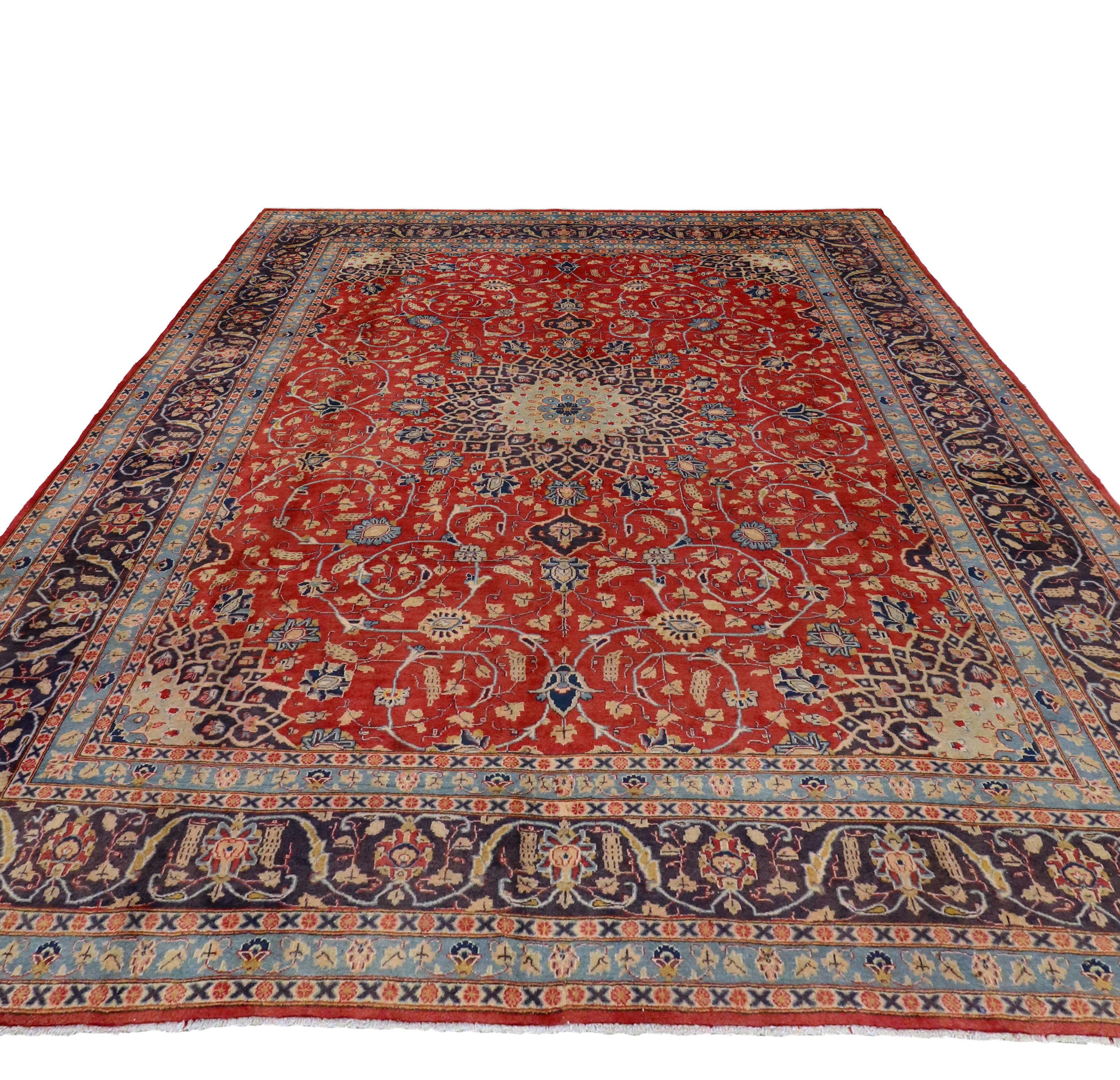 Hand-Knotted Vintage Persian Khorassan Rug with Traditional Style
