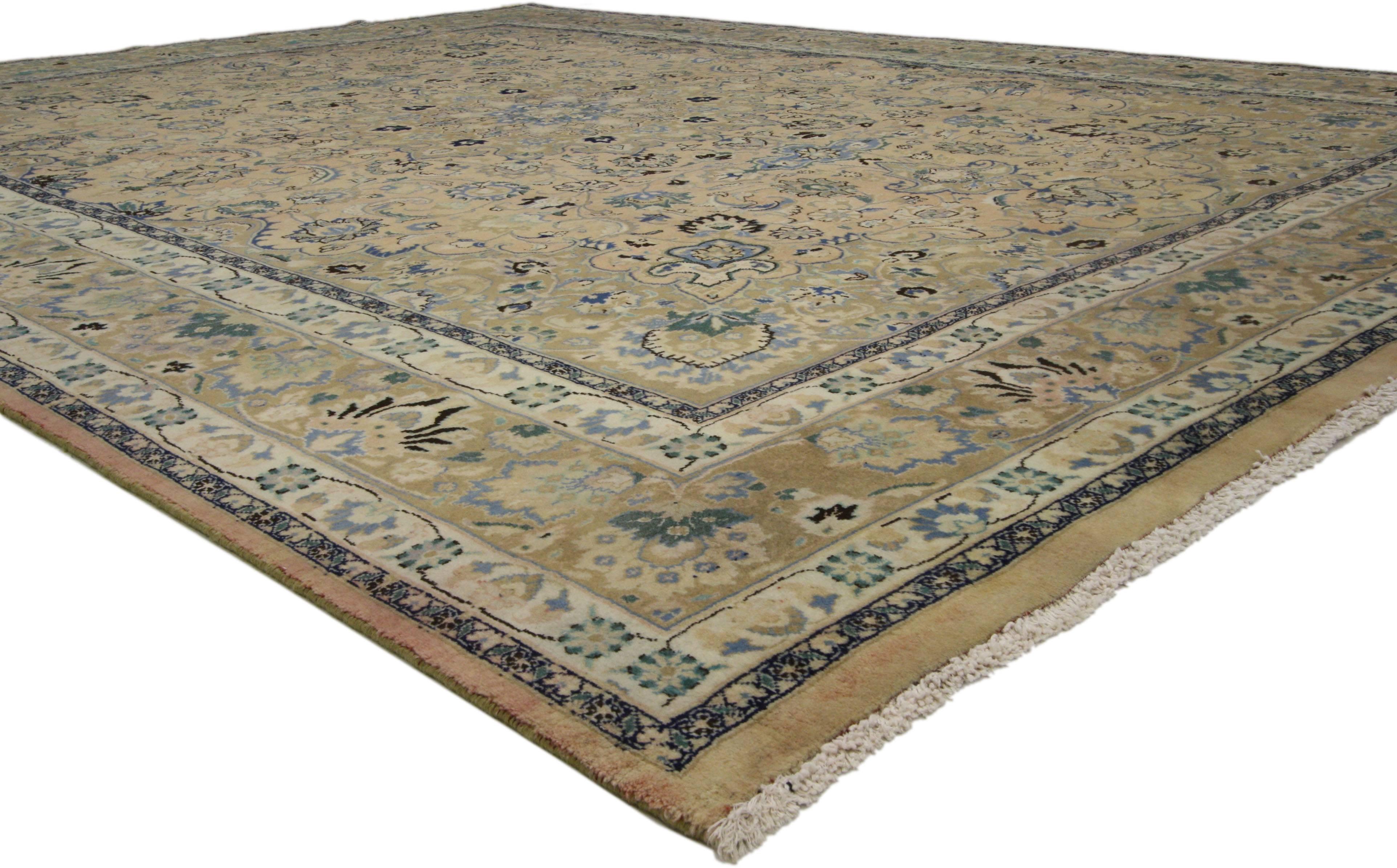 Hand-Knotted Vintage Persian Khorassan Rug with Traditional Style For Sale