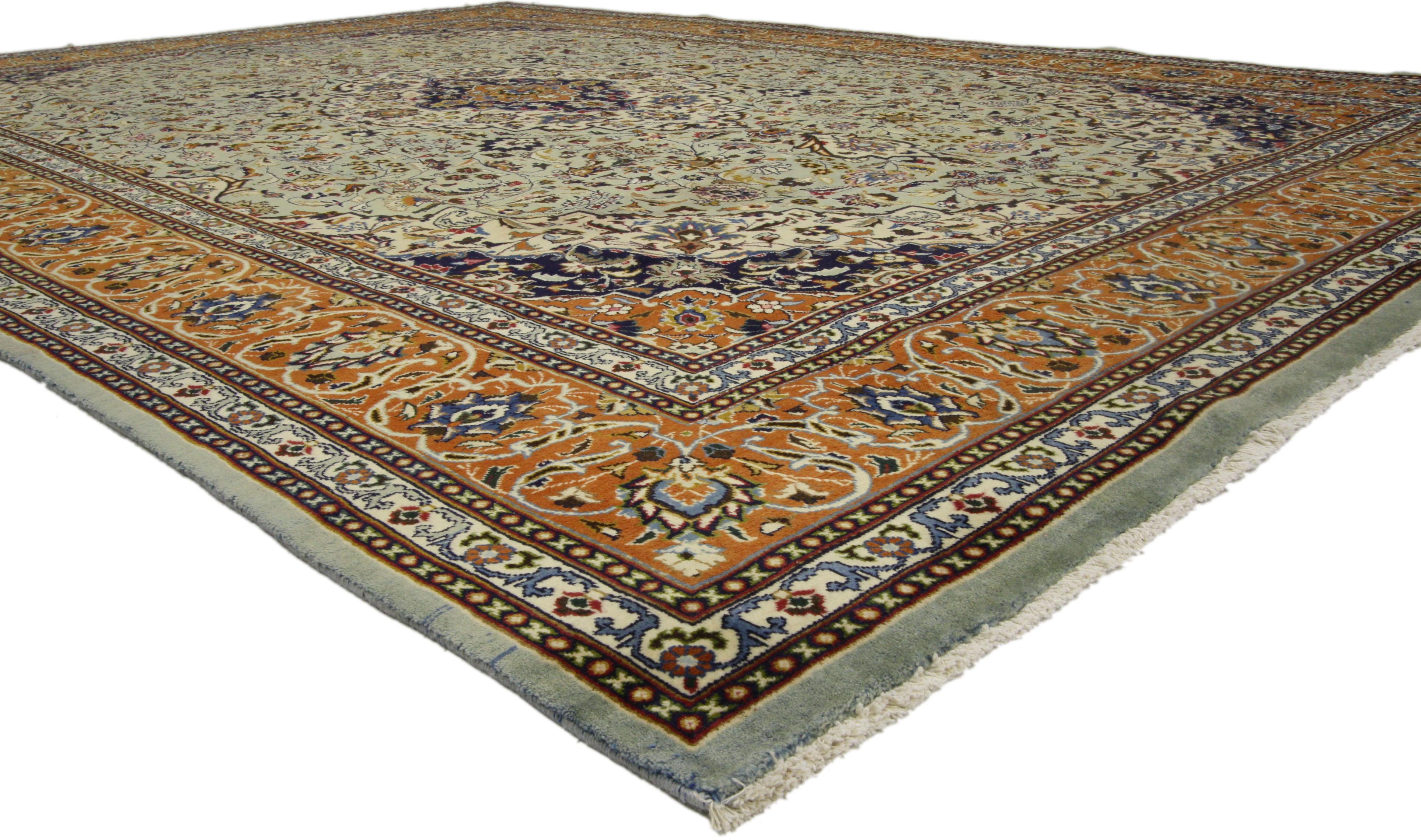 Hand-Knotted Vintage Persian Khorassan Rug with Traditional Style For Sale