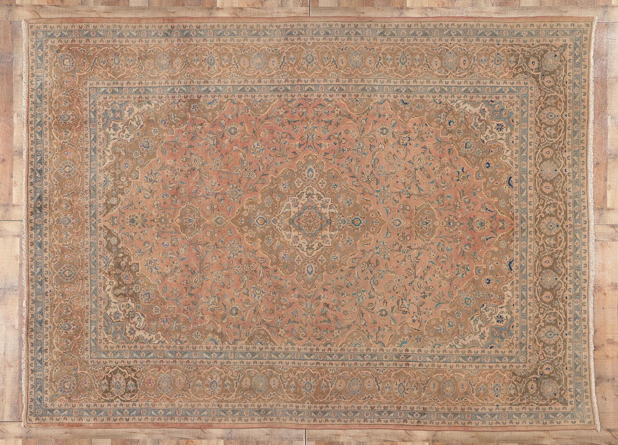 20th Century Vintage Persian Khorassan Rug, Warm Decadence Meets Nostalgic Charm  For Sale