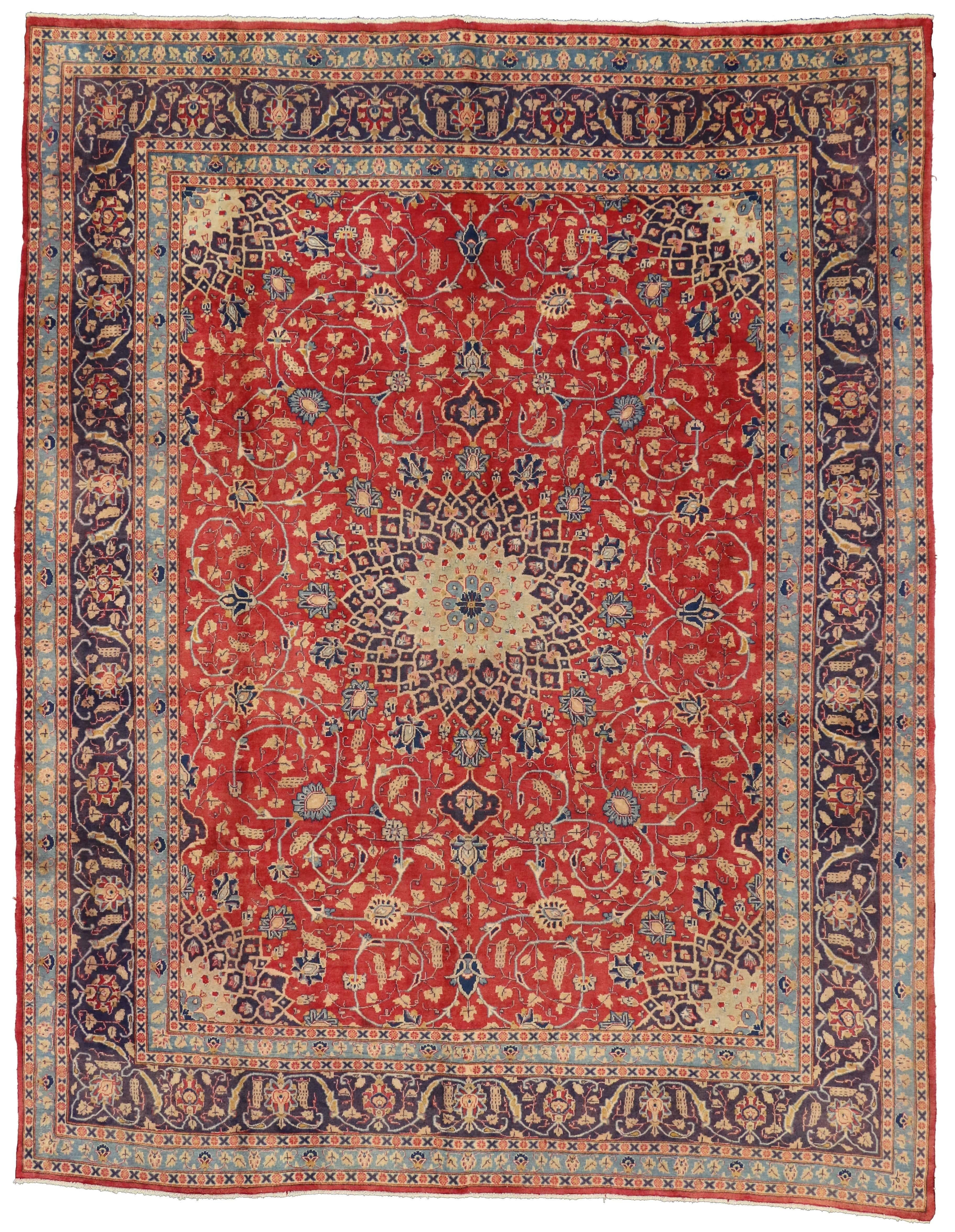 Wool Vintage Persian Khorassan Rug with Traditional Style