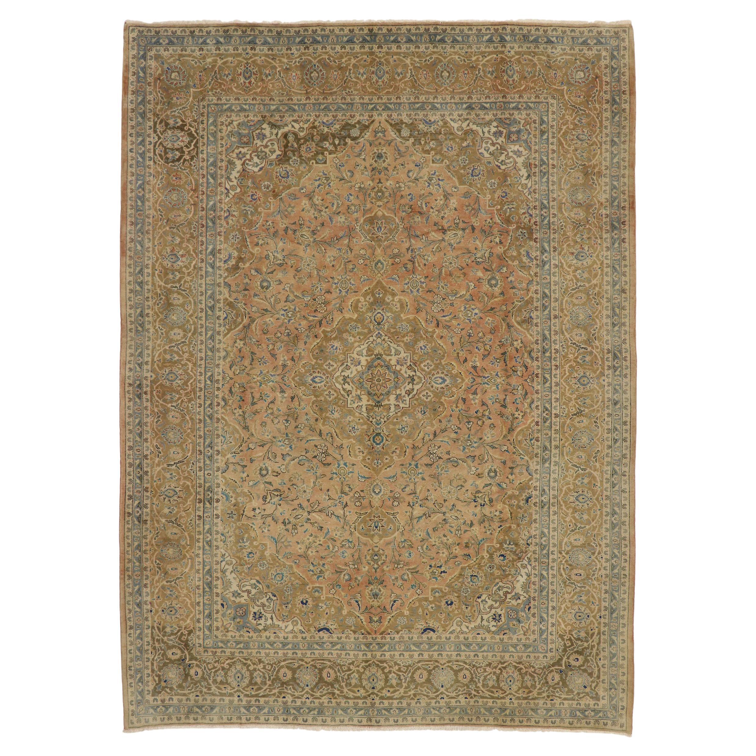 Vintage Persian Khorassan Area Rug with Traditional Style For Sale at