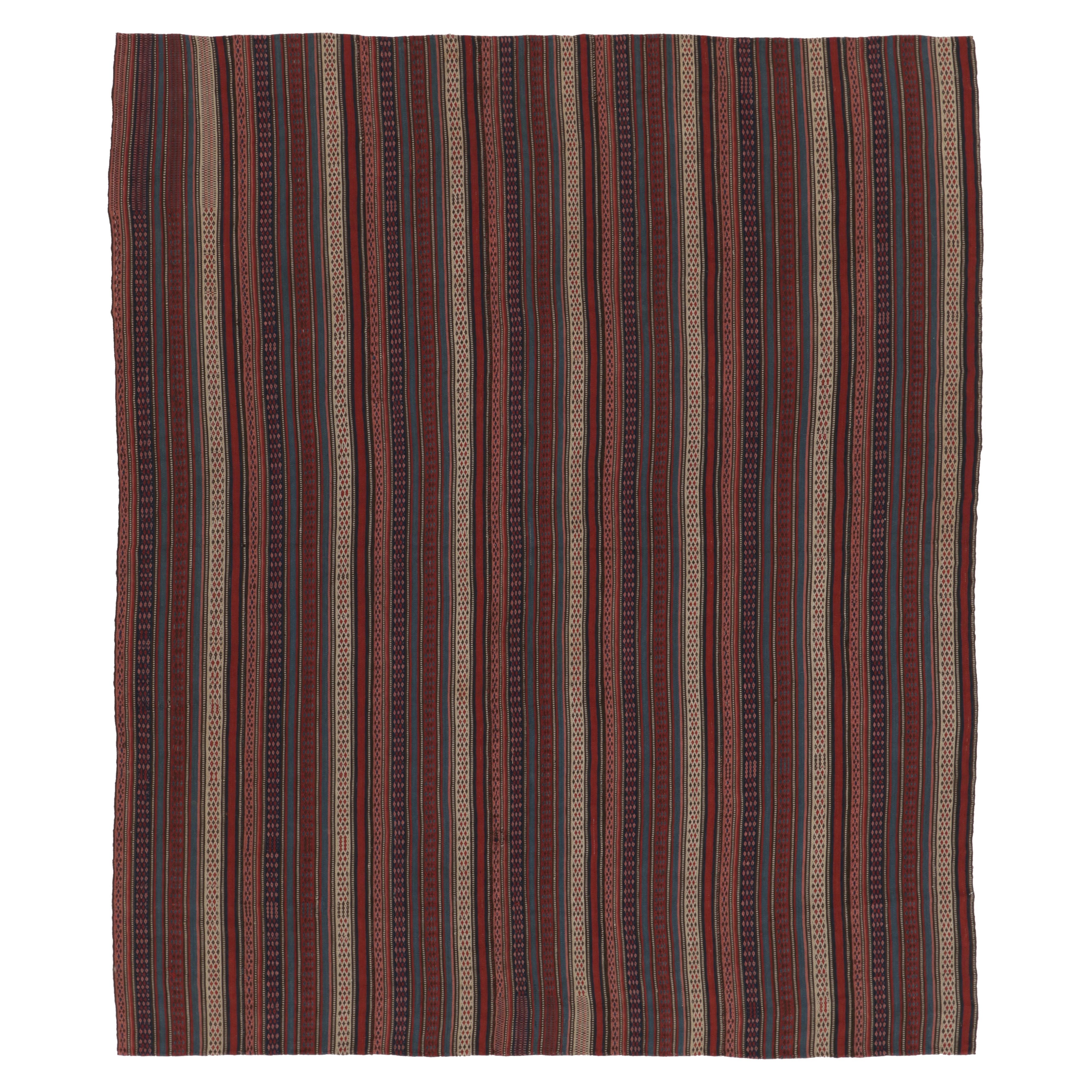 Vintage Persian Kilim, All Over Stripes with Fine Geometric Detail - Rug 
Kilim