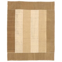 1960's Earth-Tone Persian Mazandaran Carpet with Modern Style