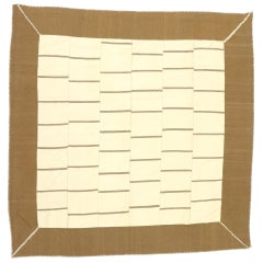 1960's Earth-Tone Persian Mazandaran Kilim Carpet with Modern Style